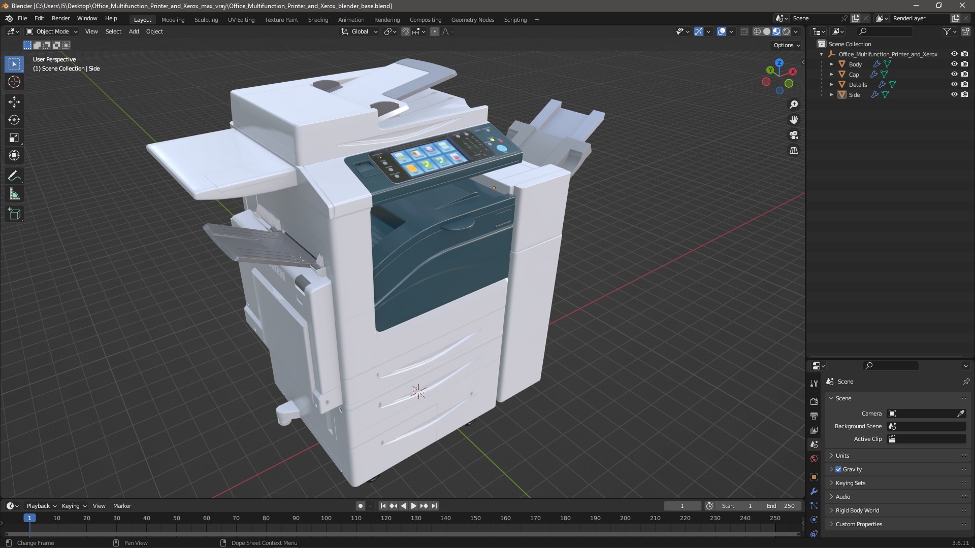 3D Office Multifunction Printer and Xerox model
