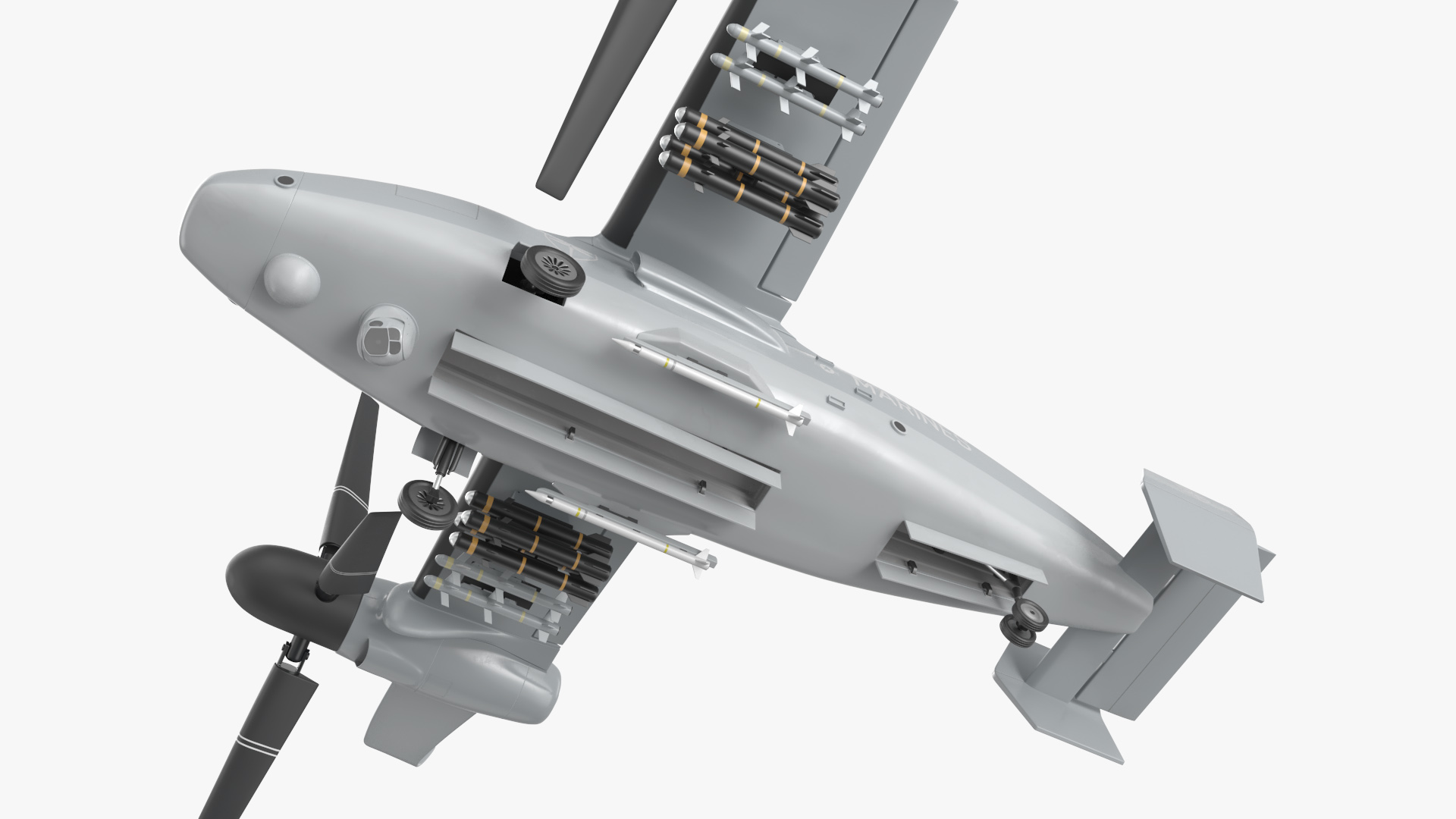 Bell V 247 Vigilant Combat Drone Rigged 3D model
