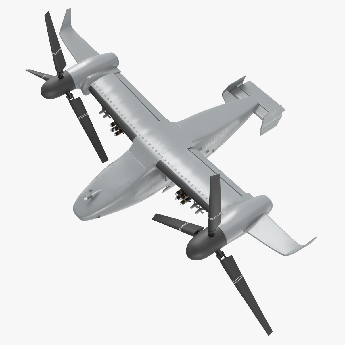 Bell V 247 Vigilant Combat Drone Rigged 3D model