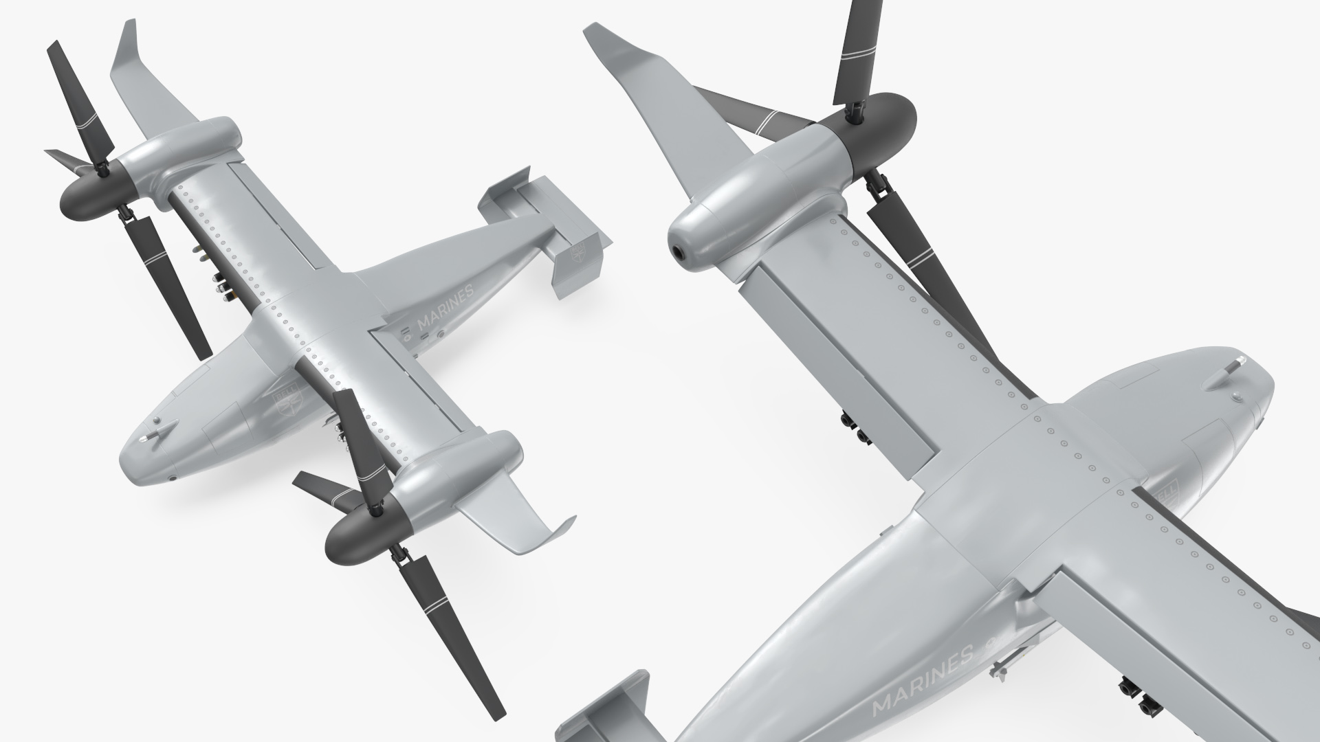 Bell V 247 Vigilant Combat Drone Rigged 3D model