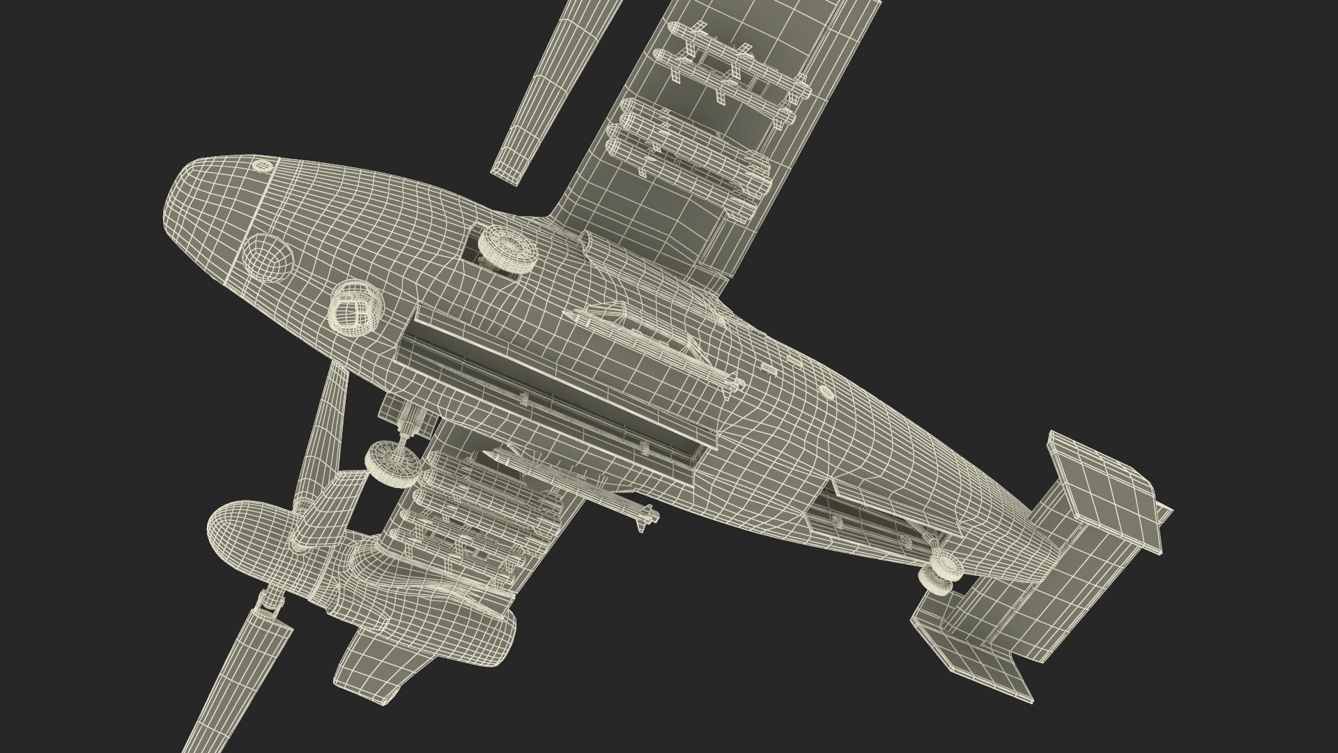 Bell V 247 Vigilant Combat Drone Rigged 3D model