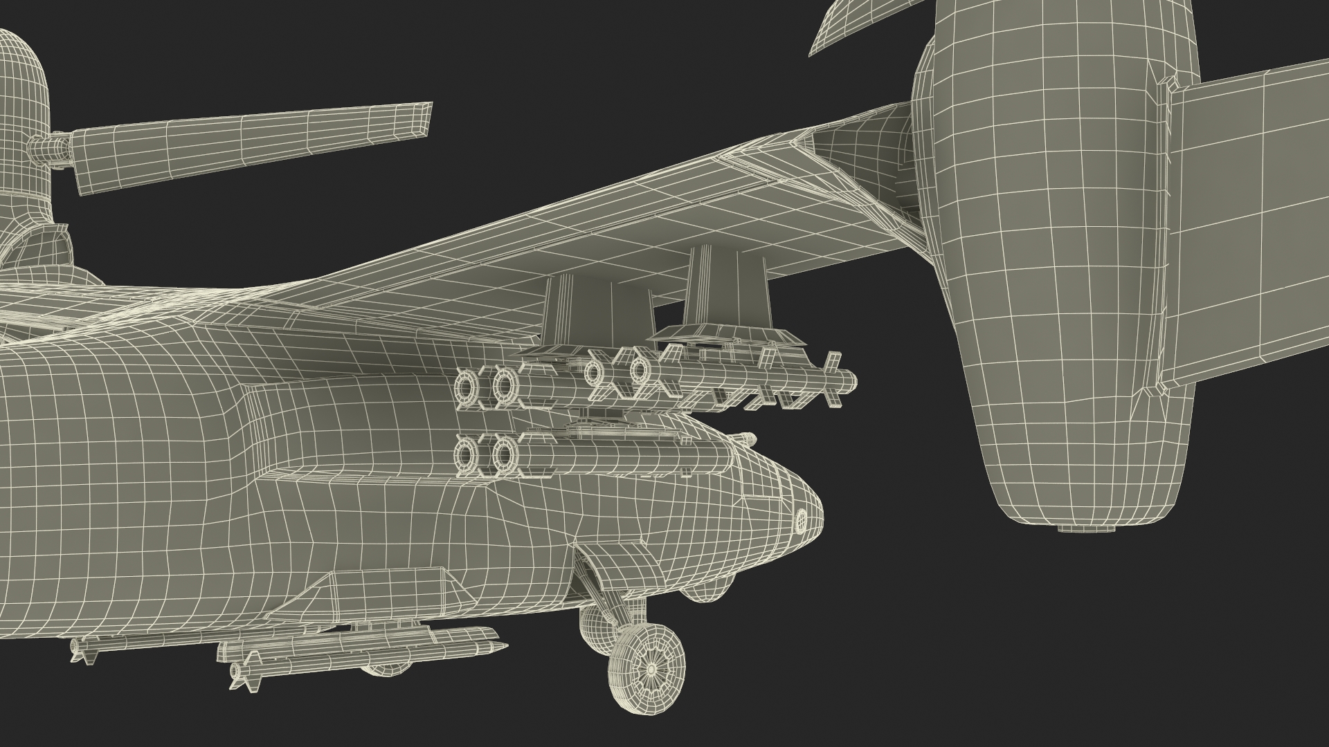Bell V 247 Vigilant Combat Drone Rigged 3D model