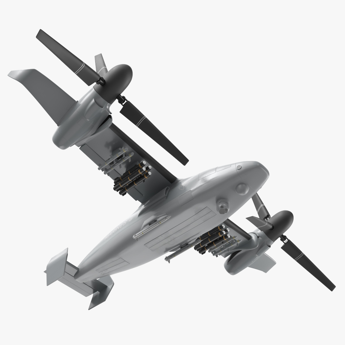 Bell V 247 Vigilant Combat Drone Rigged 3D model