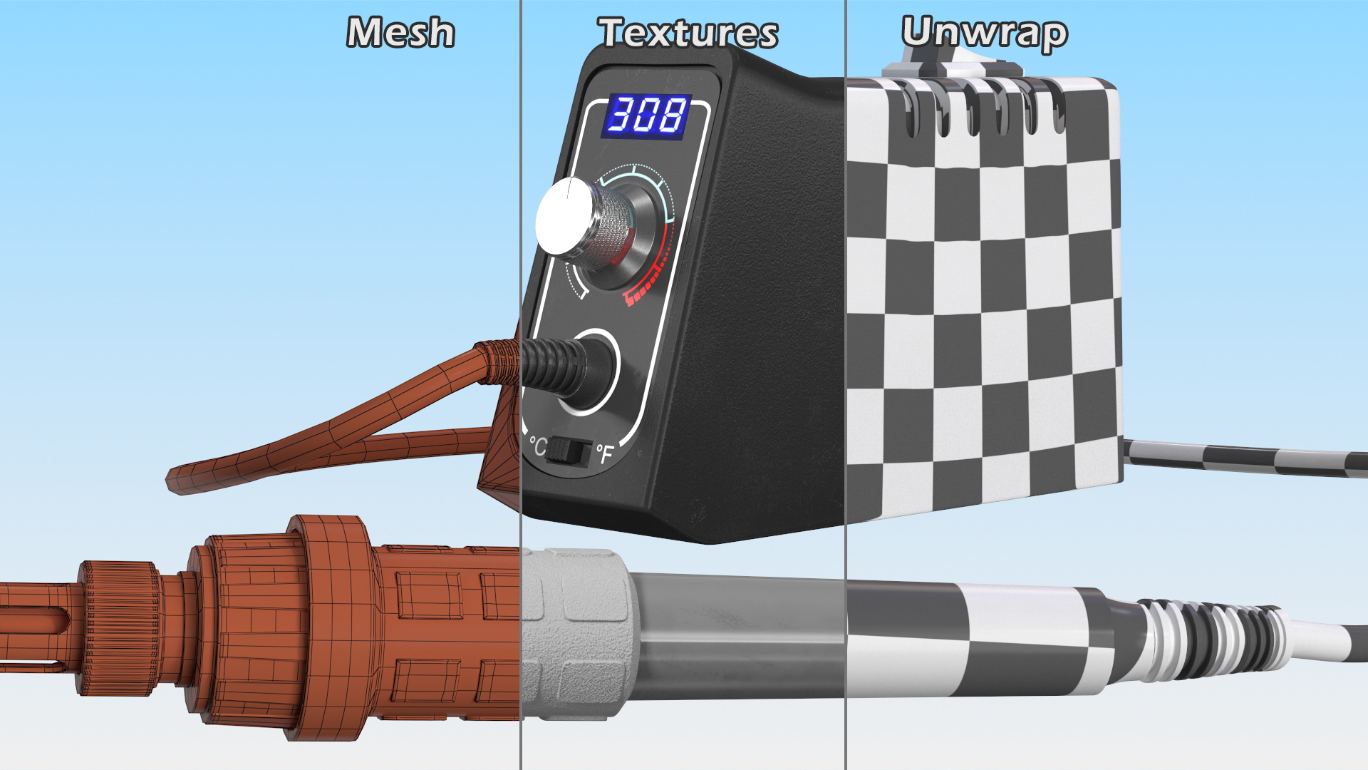 3D Compact Digital Soldering Station model