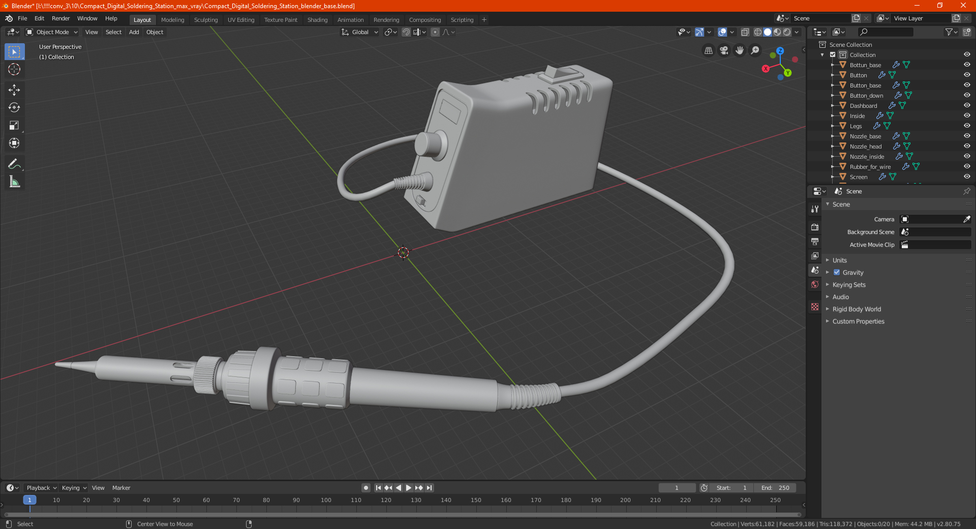 3D Compact Digital Soldering Station model