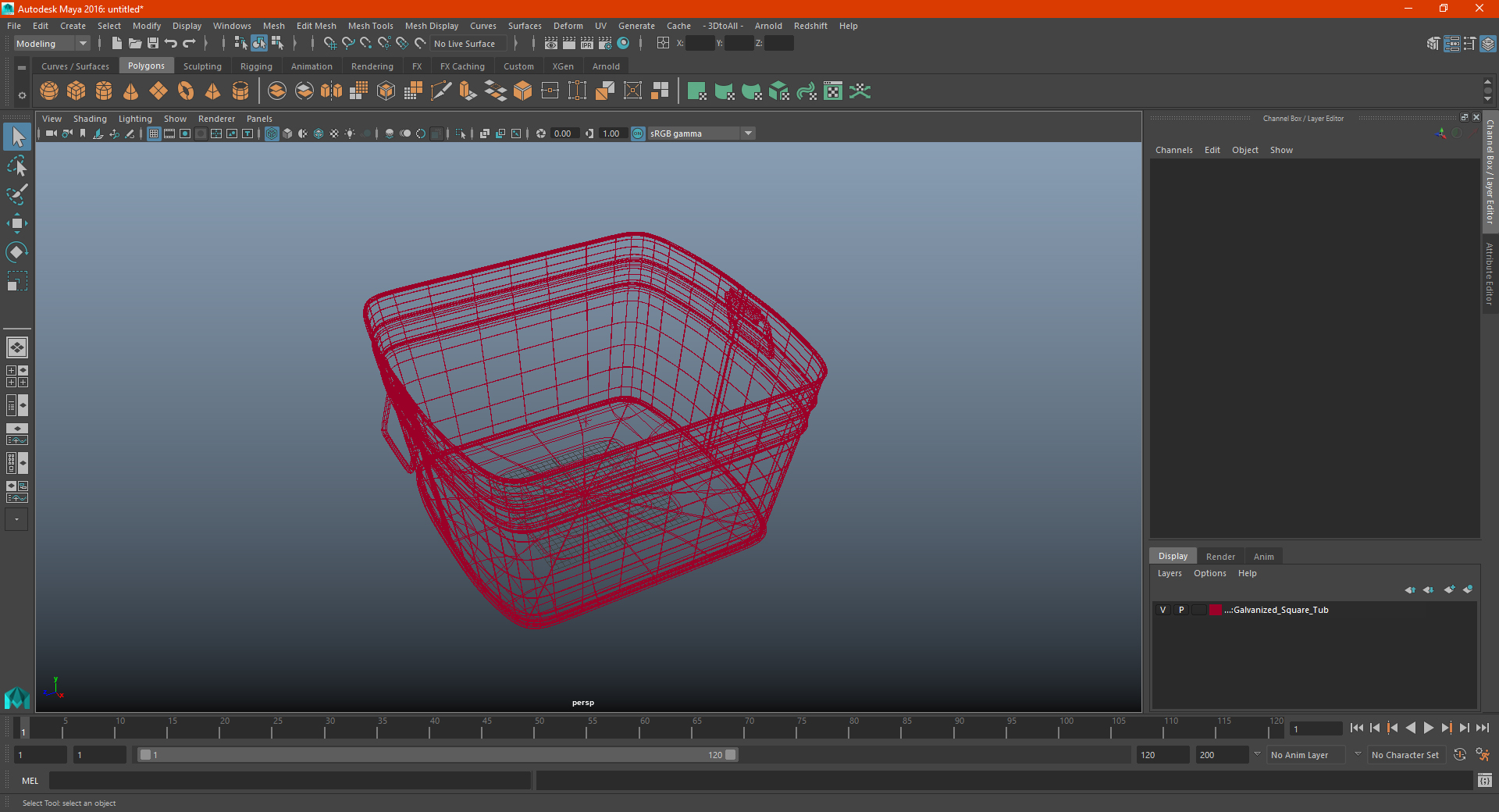3D Galvanized Square Tub