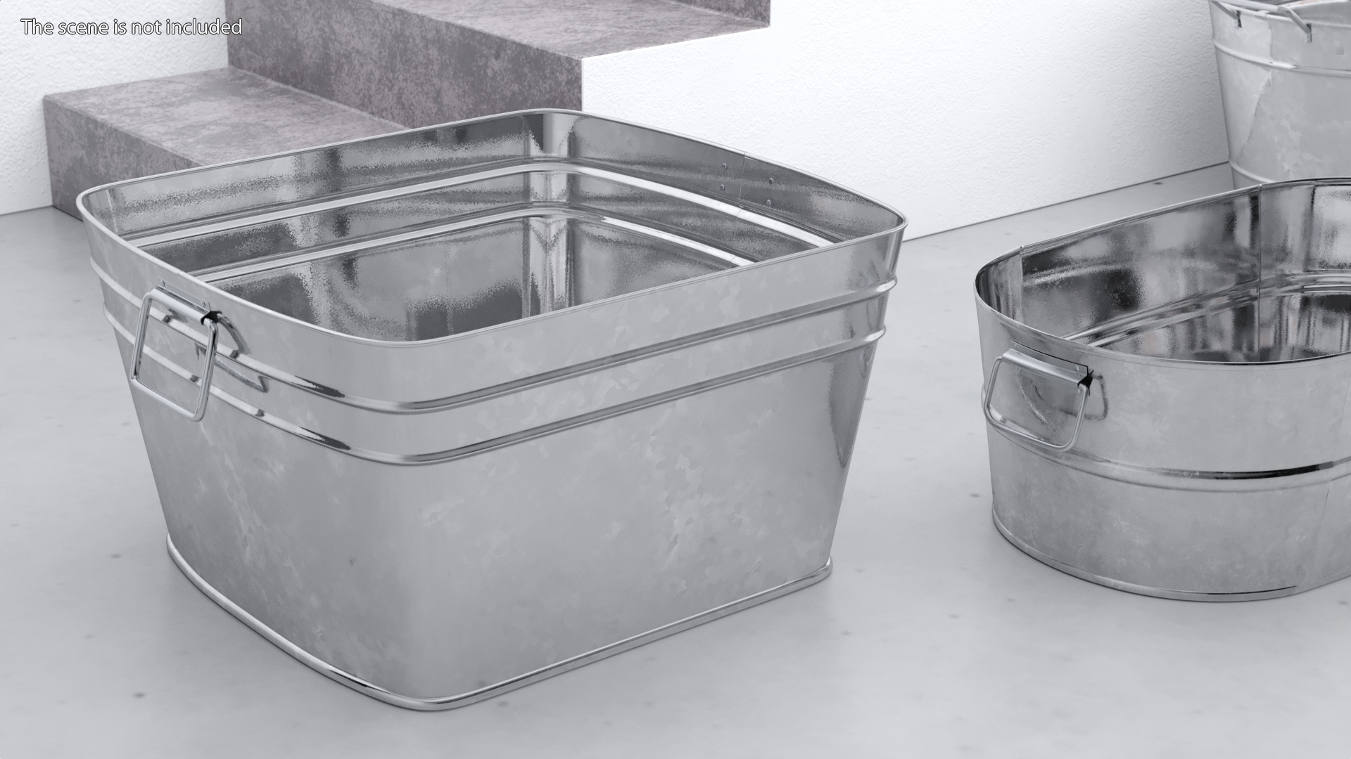 3D Galvanized Square Tub