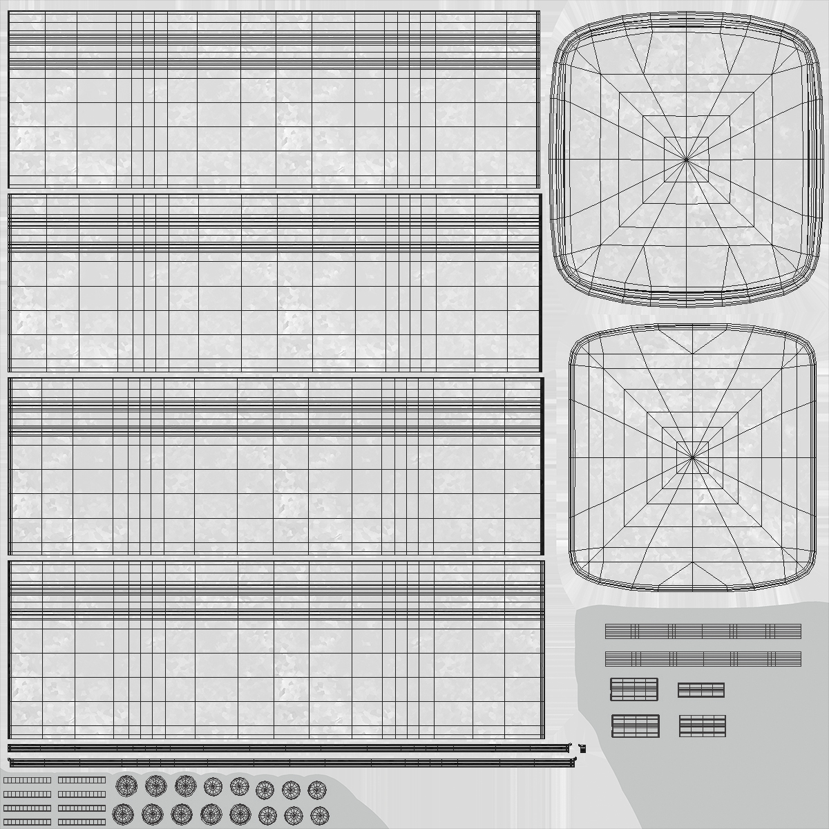 3D Galvanized Square Tub