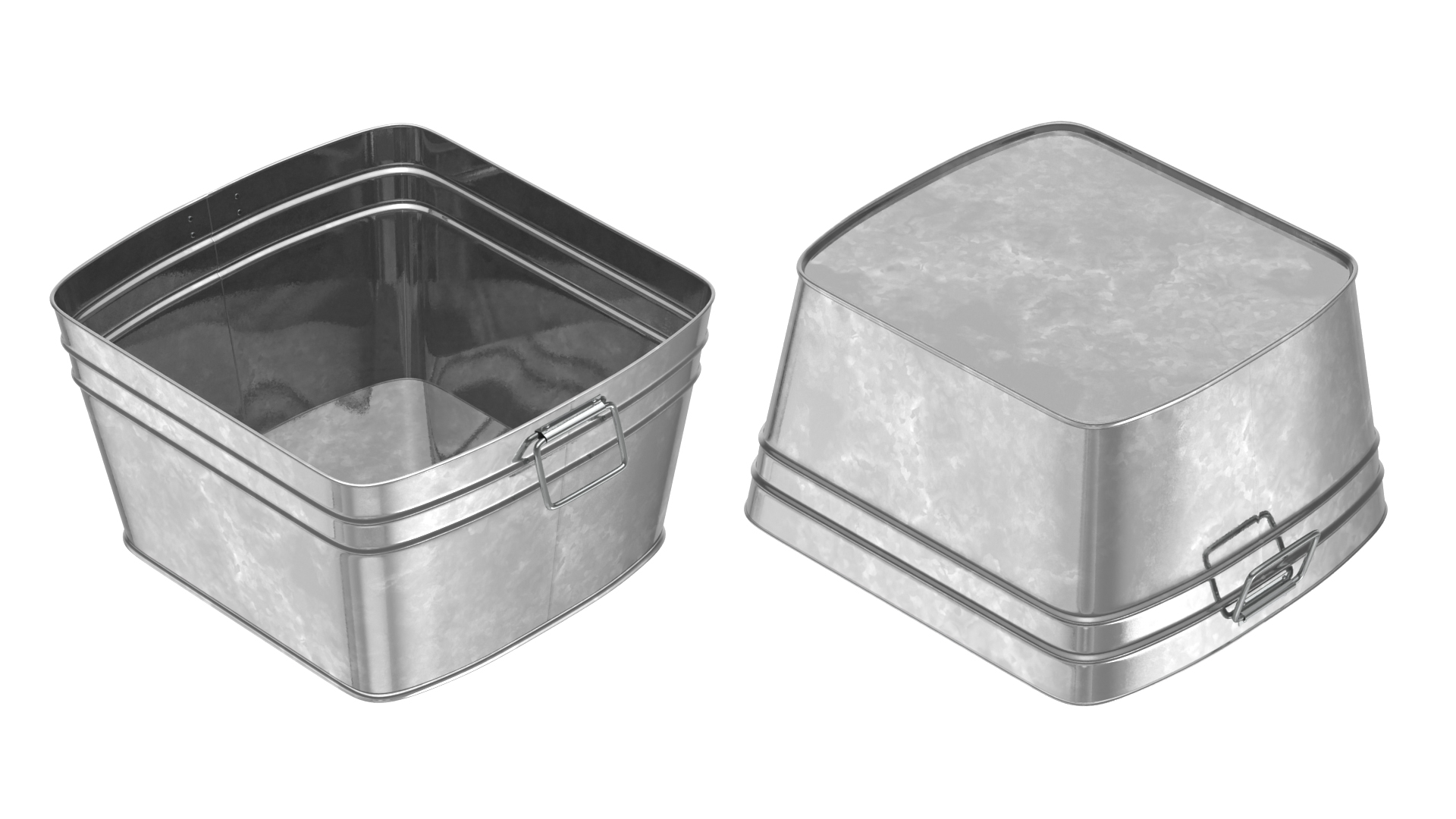 3D Galvanized Square Tub