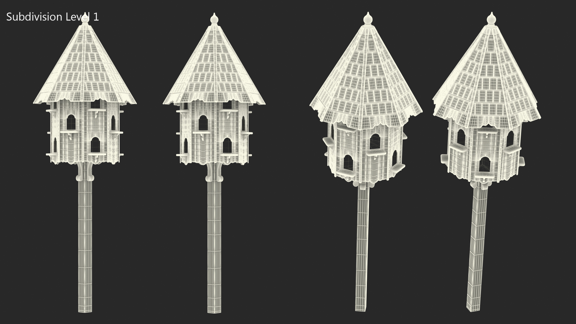 Twelve Nest Dovecote Wooden 3D