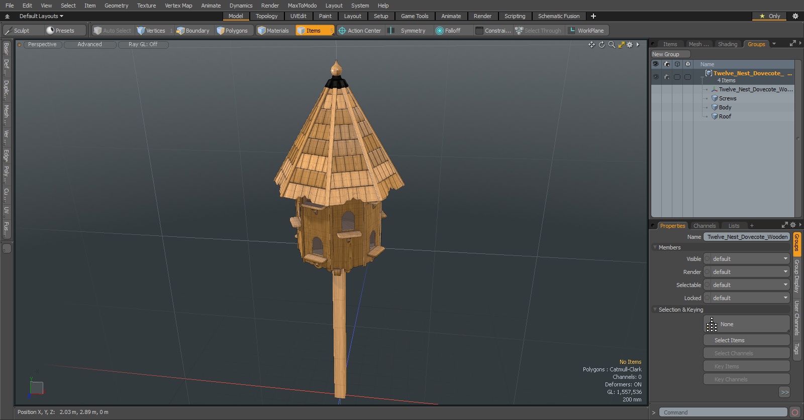 Twelve Nest Dovecote Wooden 3D