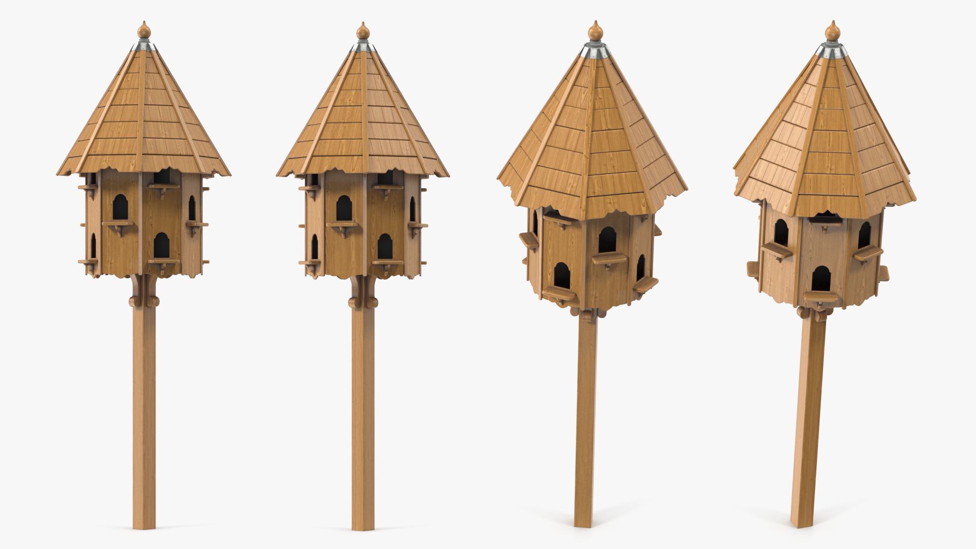Twelve Nest Dovecote Wooden 3D