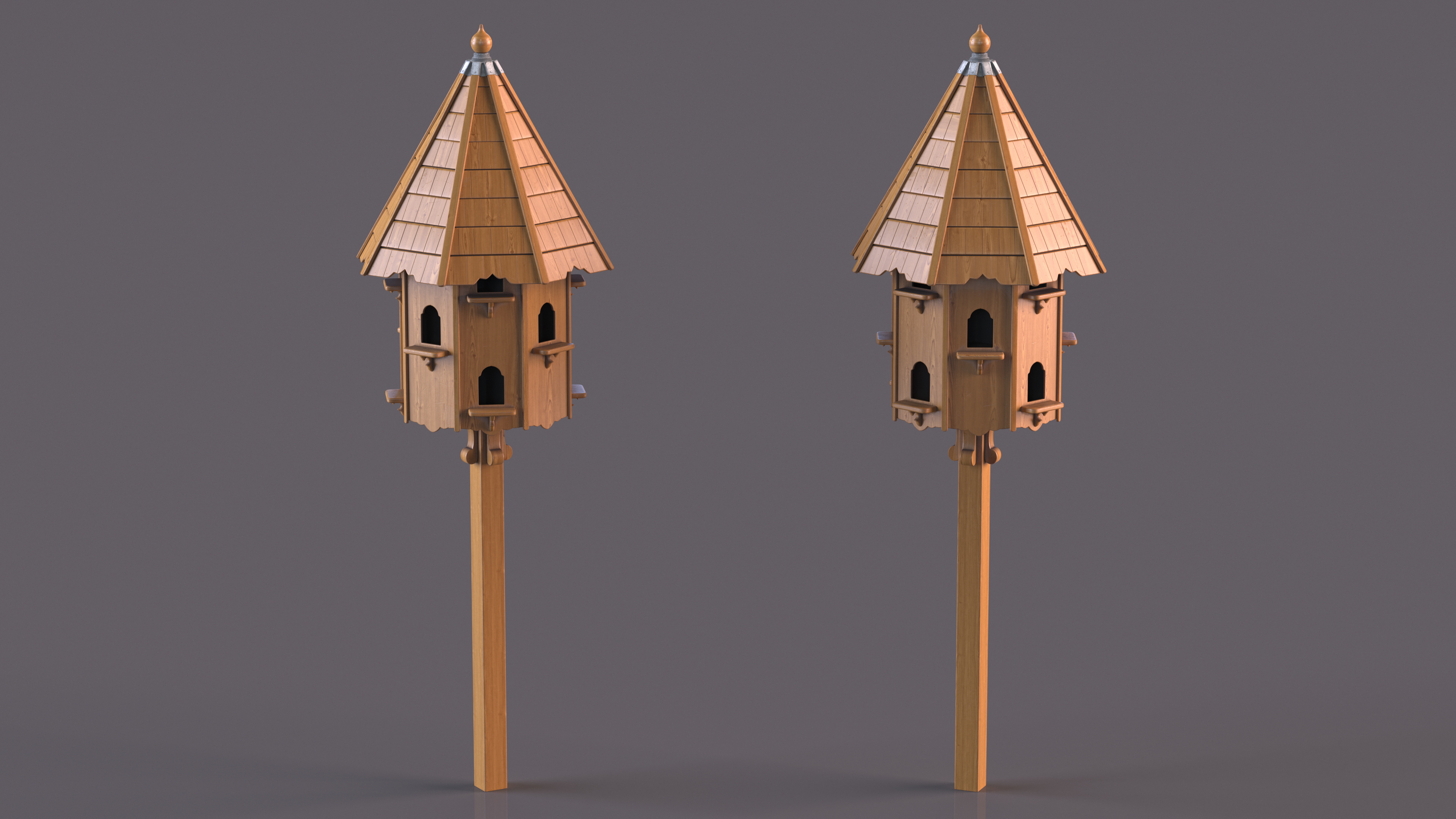 Twelve Nest Dovecote Wooden 3D