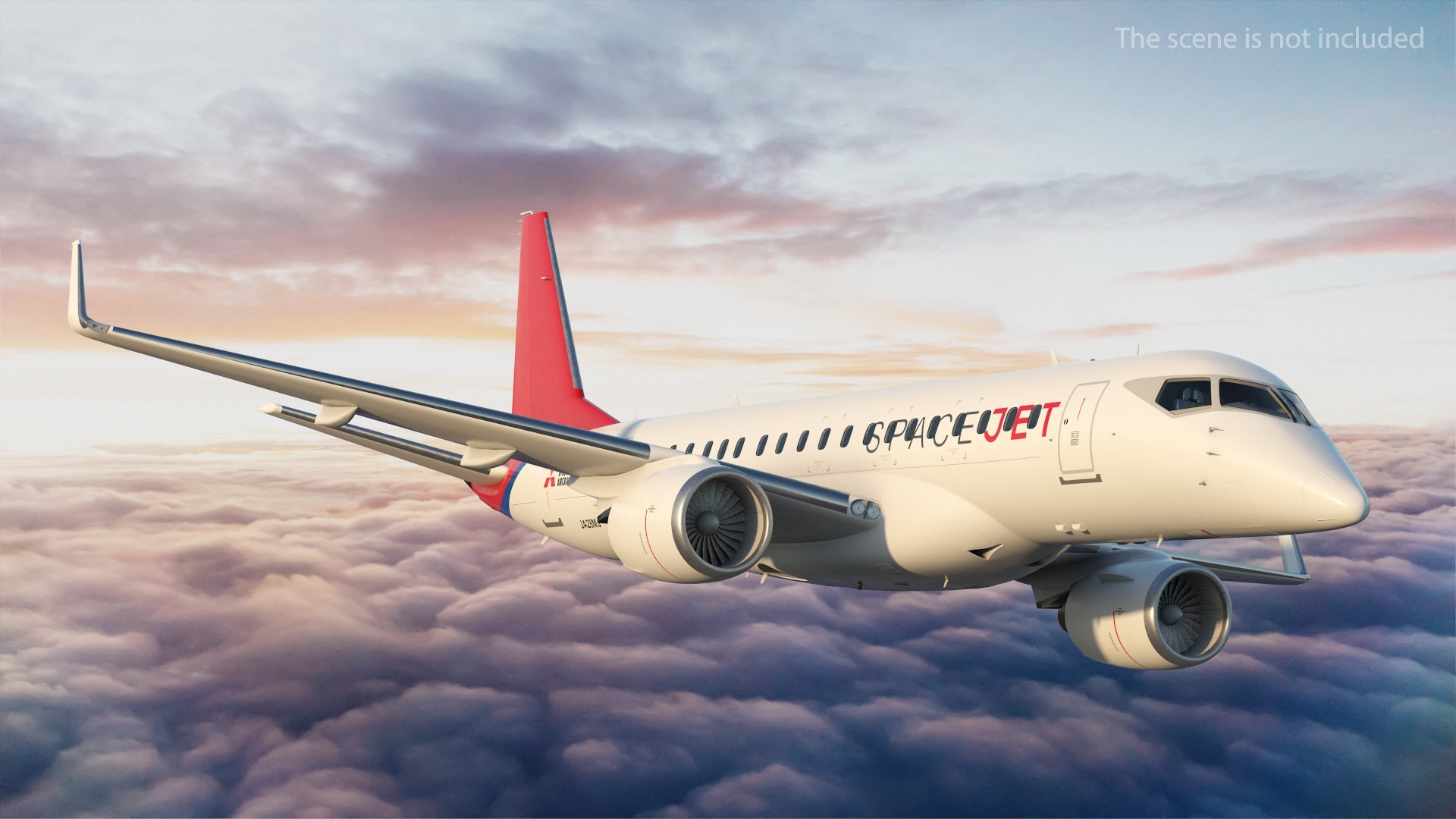 3D Mitsubishi SpaceJet M100 Rigged