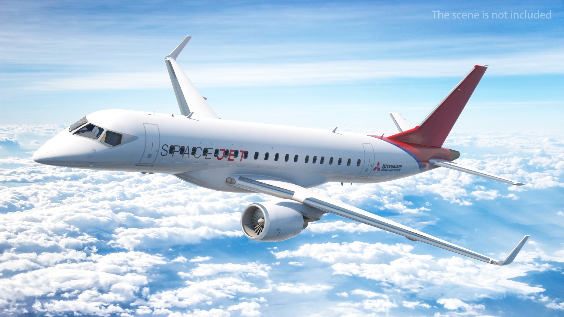 3D Mitsubishi SpaceJet M100 Rigged