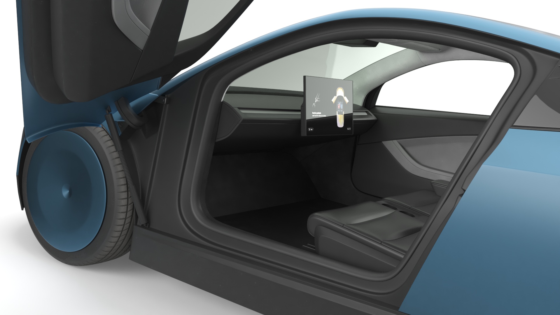 Electric Coupe Vehicle Blue 3D