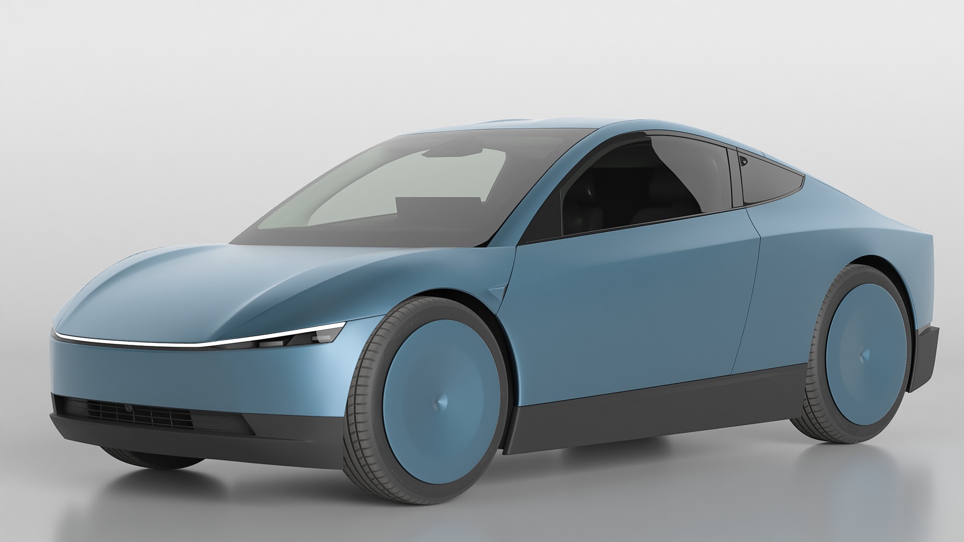 Electric Coupe Vehicle Blue 3D