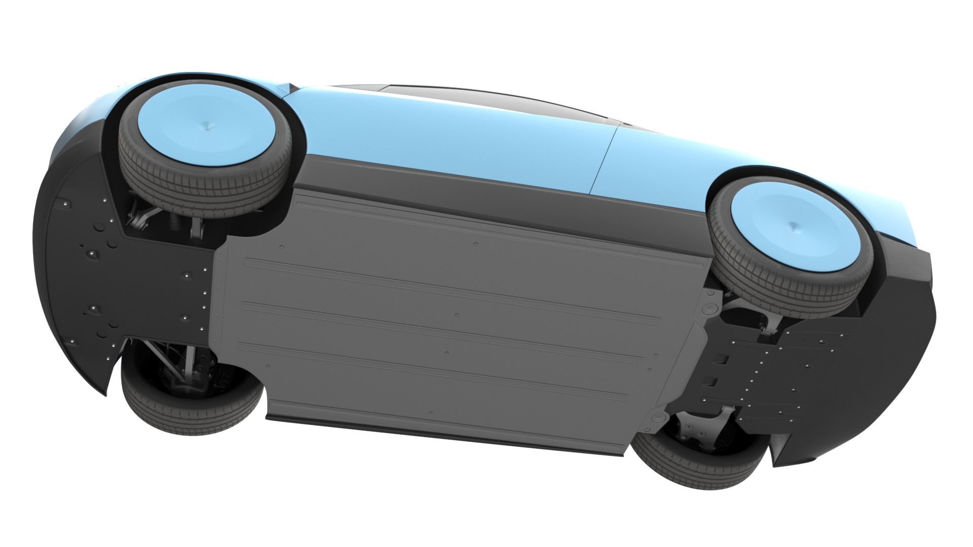 Electric Coupe Vehicle Blue 3D