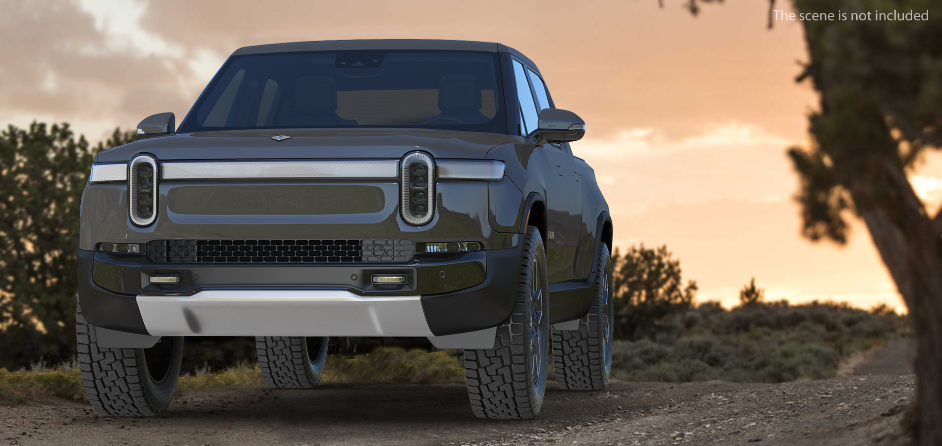 3D 2023 Rivian R1T Simple Interior Gray