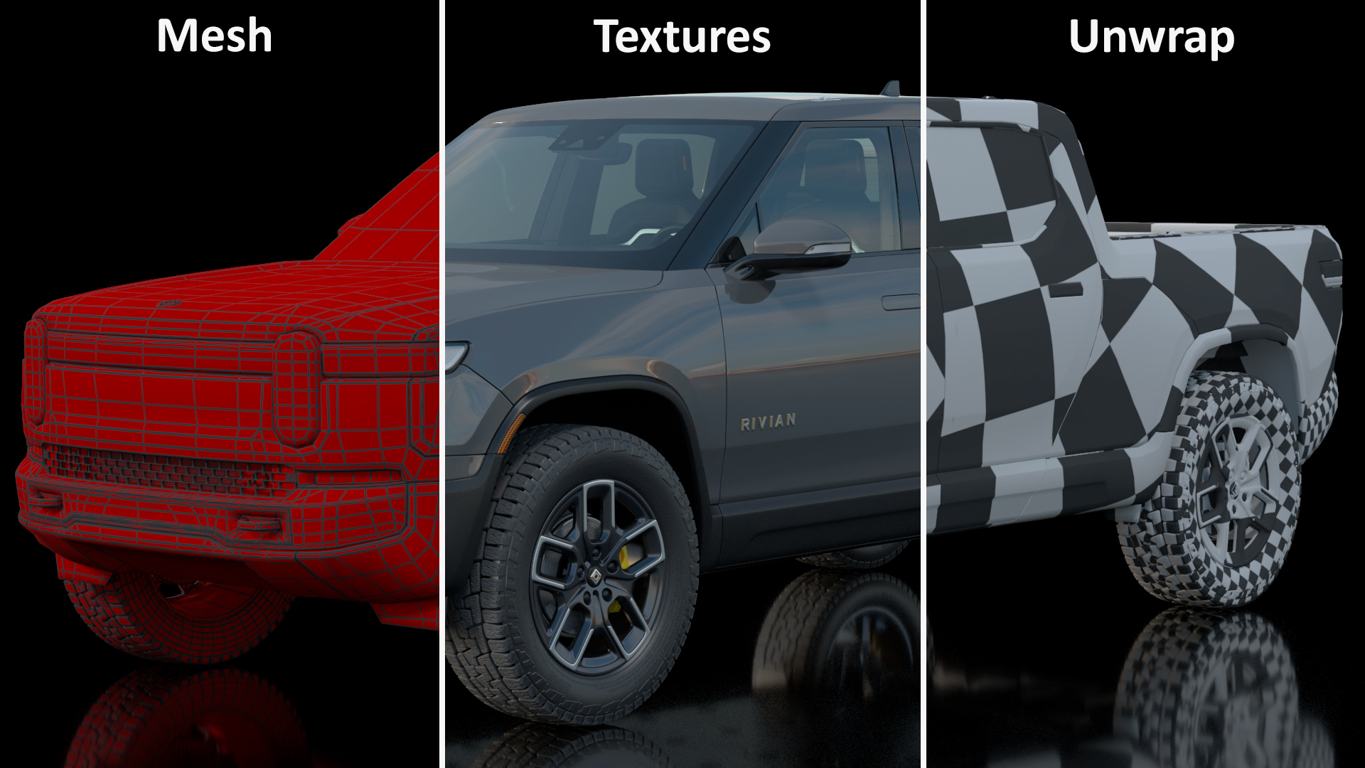 3D 2023 Rivian R1T Simple Interior Gray