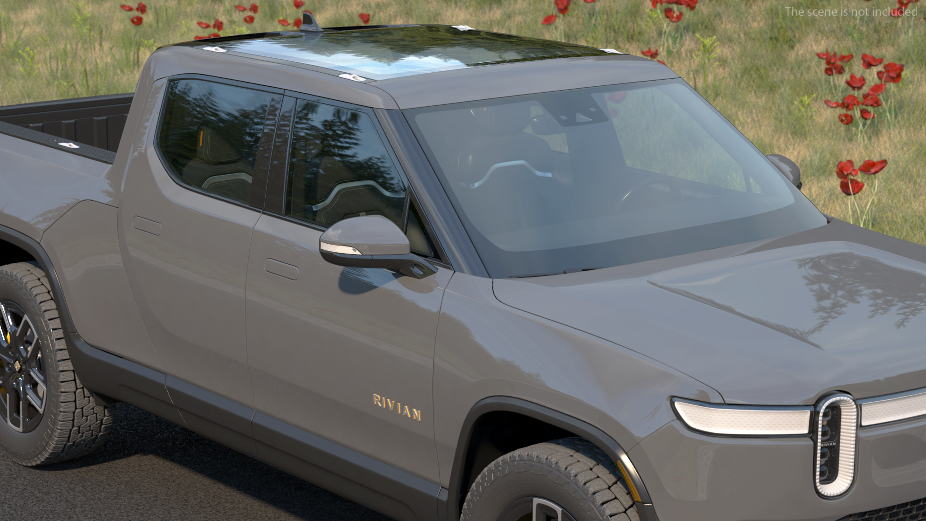 3D 2023 Rivian R1T Simple Interior Gray