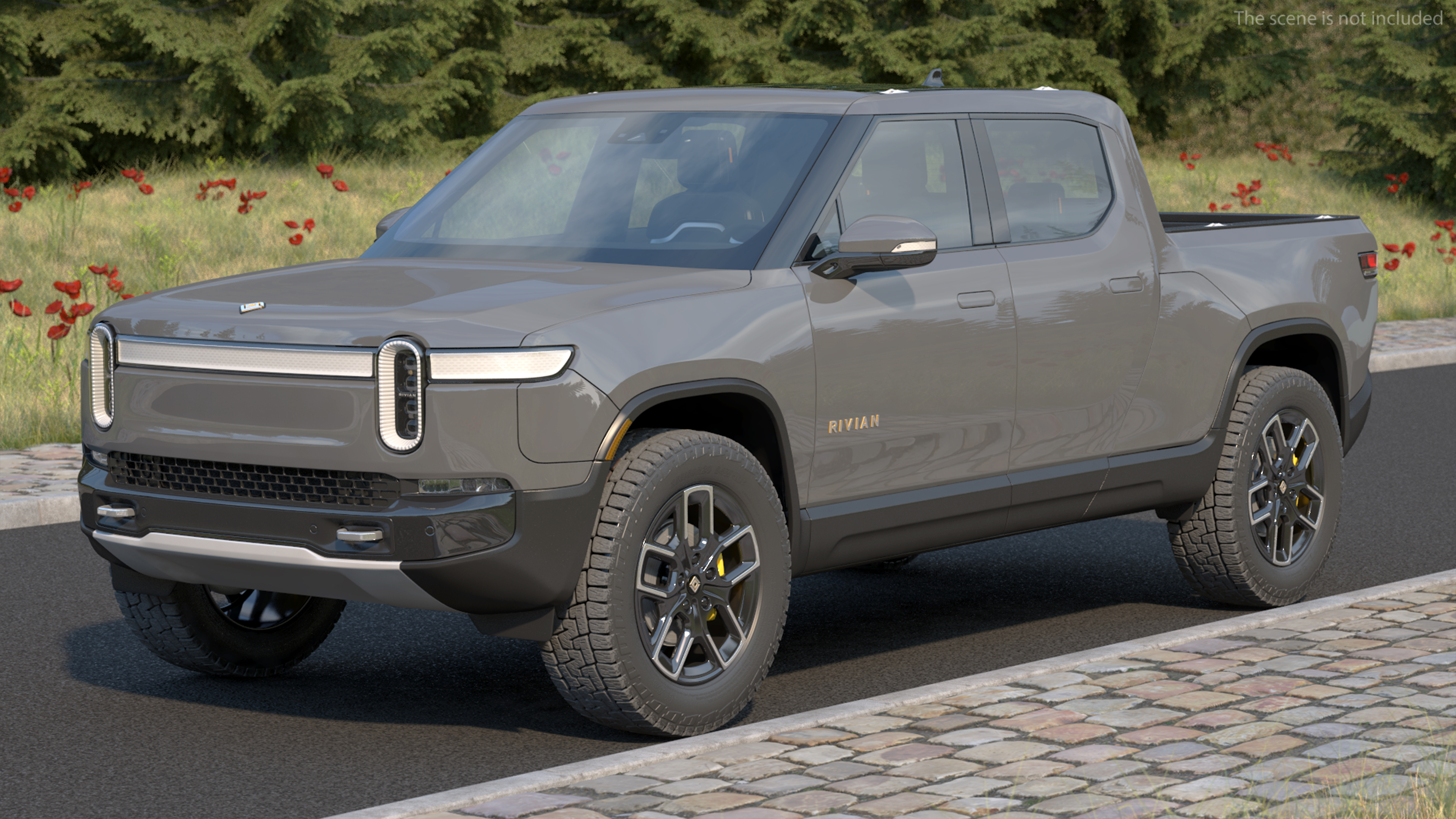 3D 2023 Rivian R1T Simple Interior Gray
