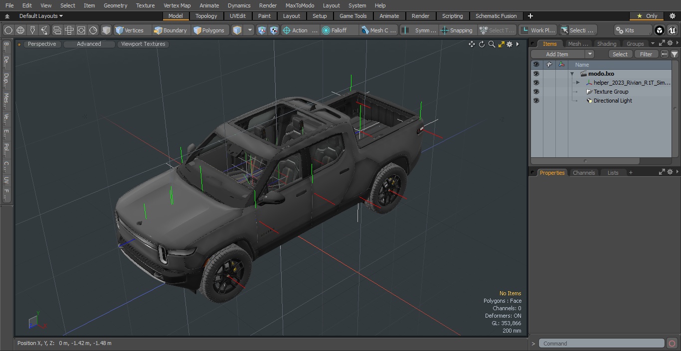 3D 2023 Rivian R1T Simple Interior Gray