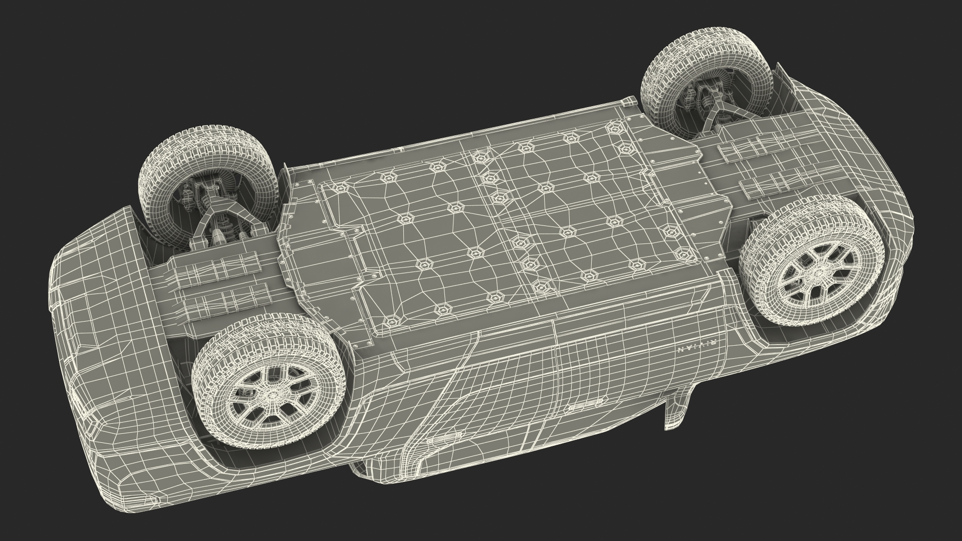 3D 2023 Rivian R1T Simple Interior Gray