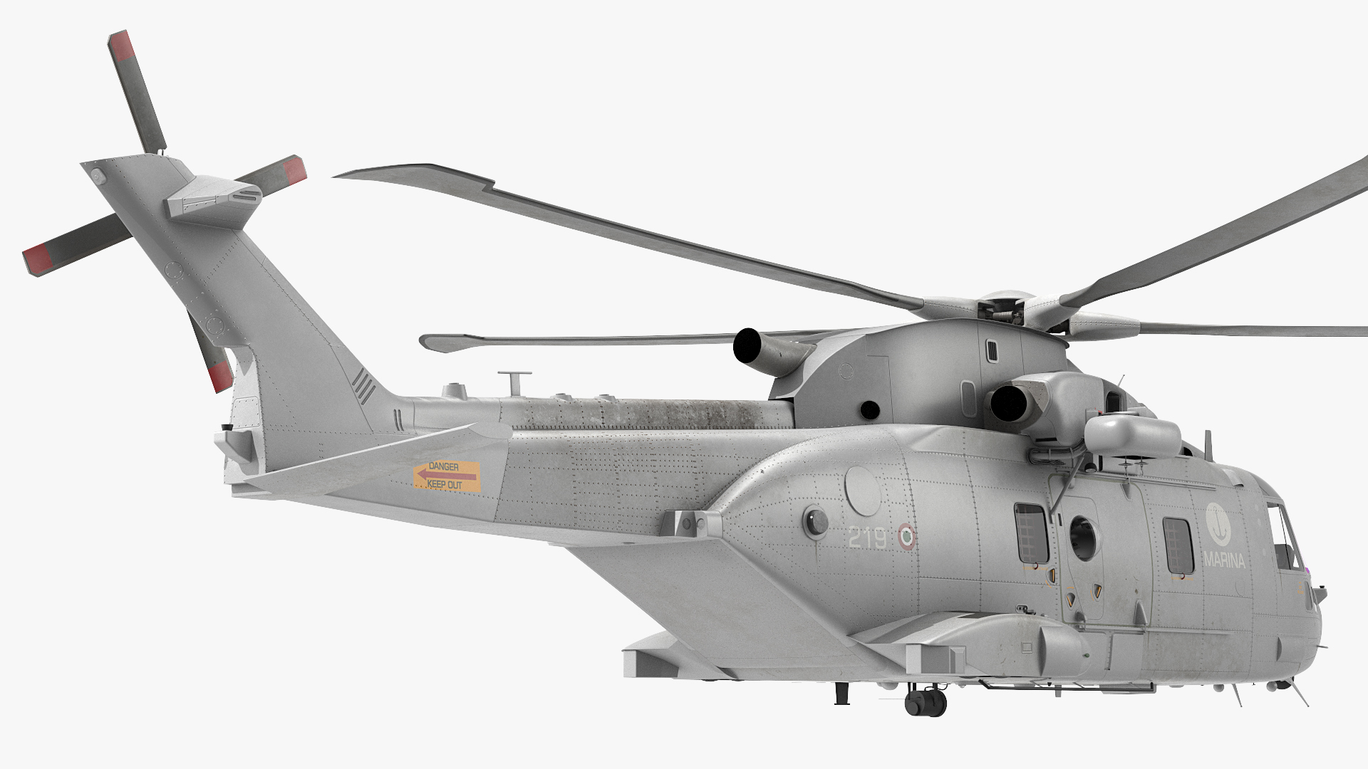 3D AgustaWestland AW101 Helicopter Italian Navy Rigged