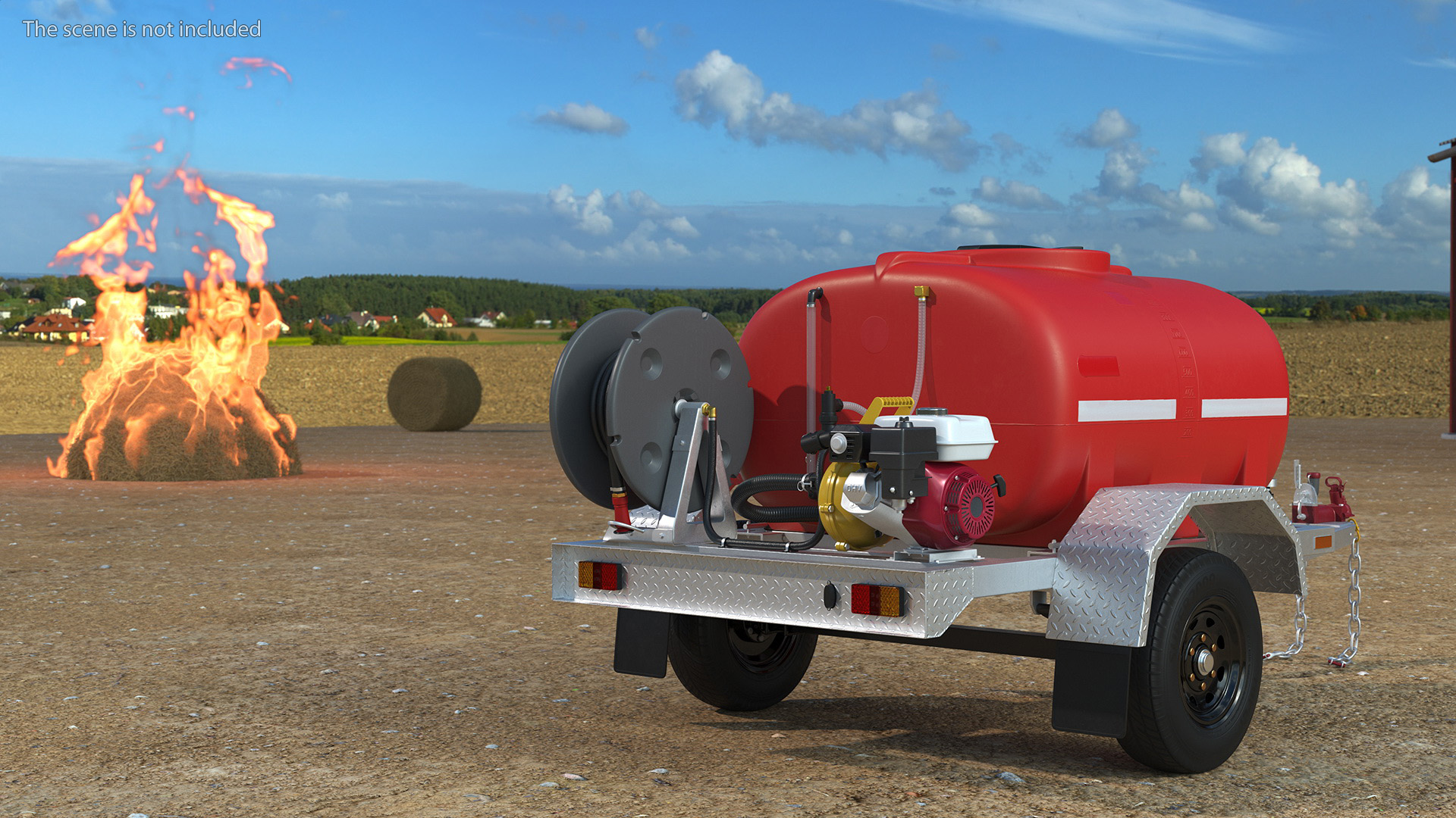 3D Portable Fire Tank Trailer with Pump