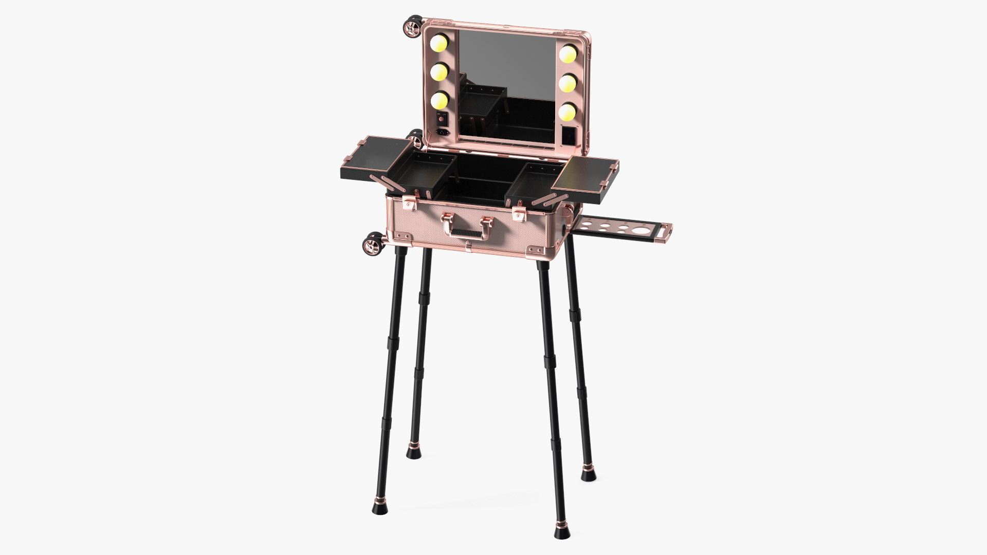 3D Professional Makeup Trolley with Light Pink model