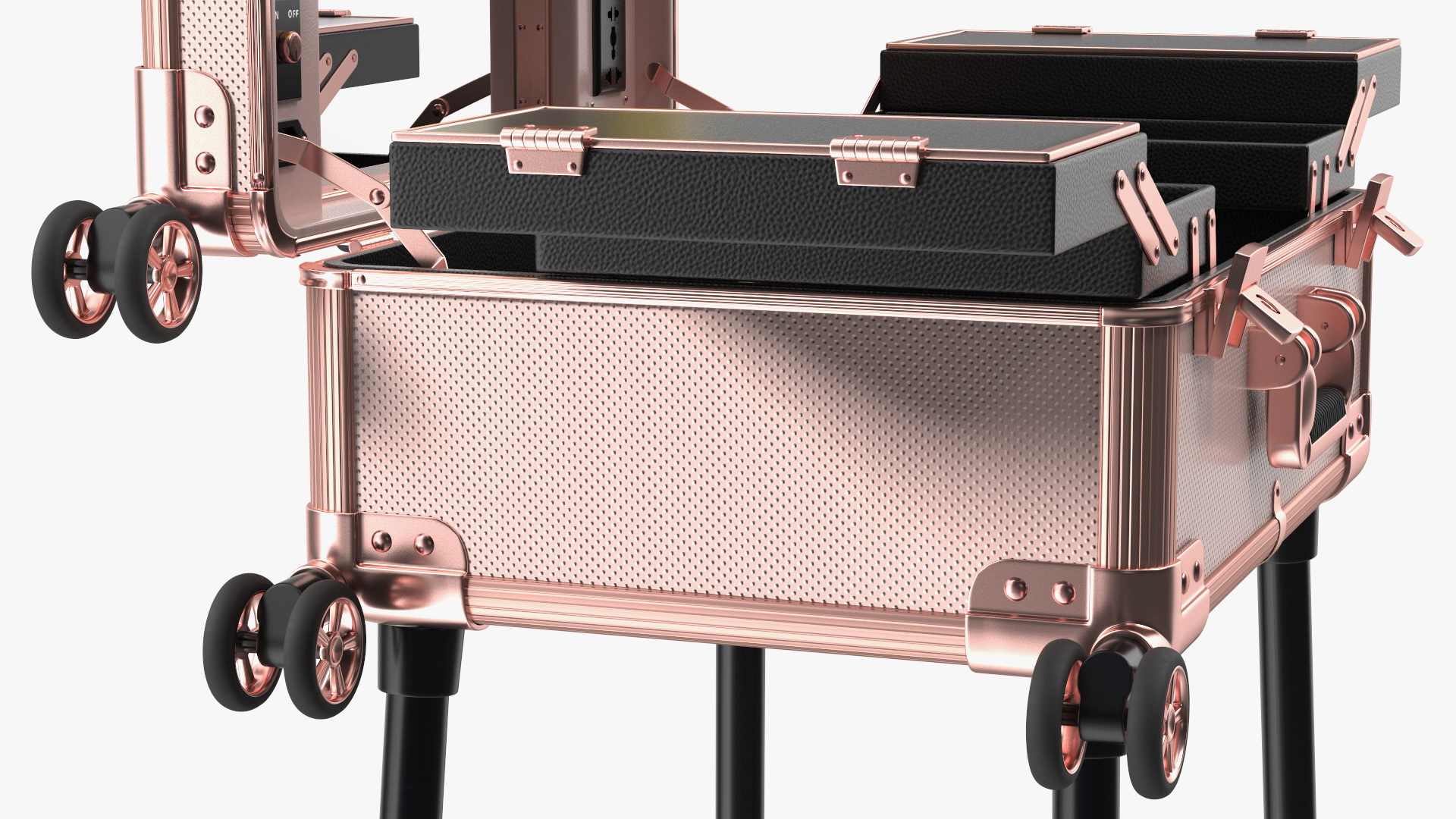 3D Professional Makeup Trolley with Light Pink model