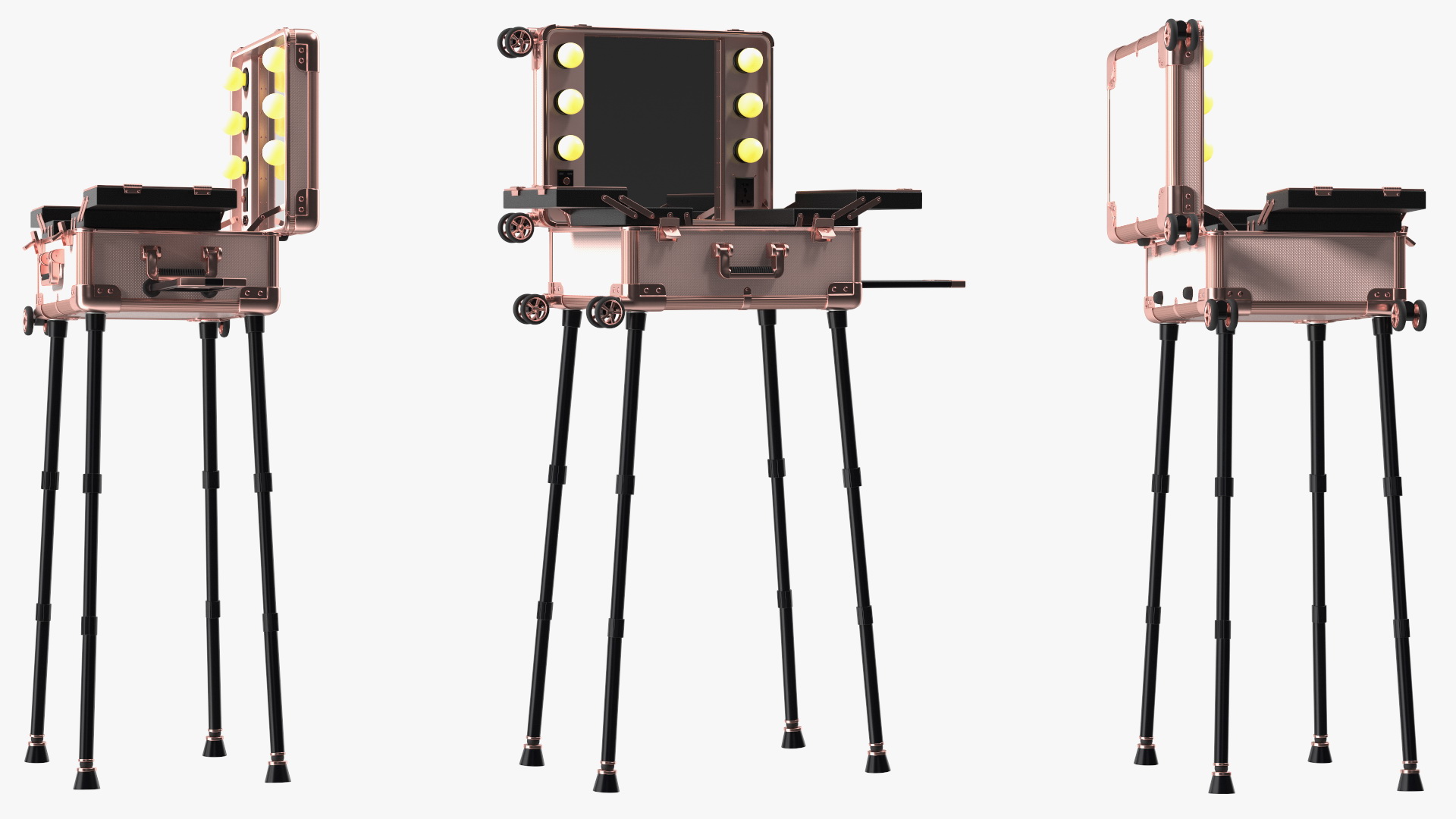 3D Professional Makeup Trolley with Light Pink model