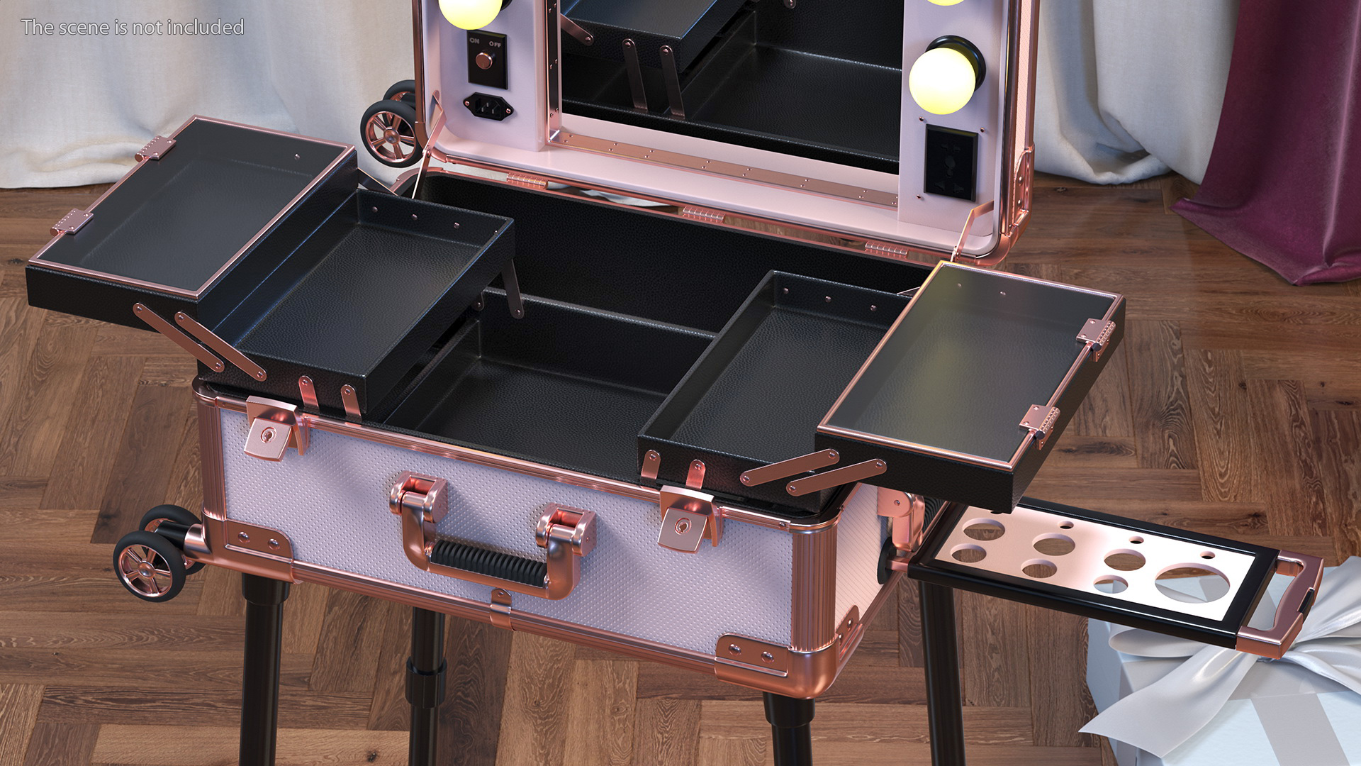 3D Professional Makeup Trolley with Light Pink model
