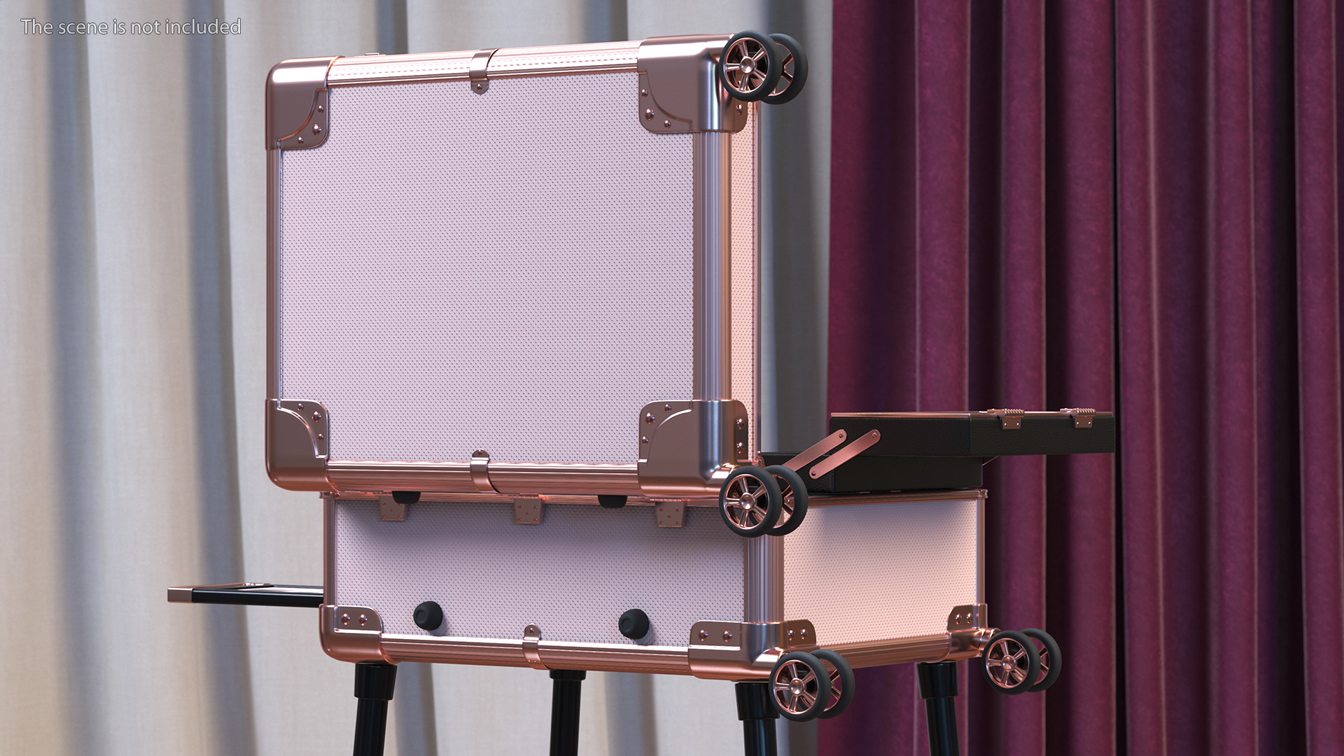 3D Professional Makeup Trolley with Light Pink model