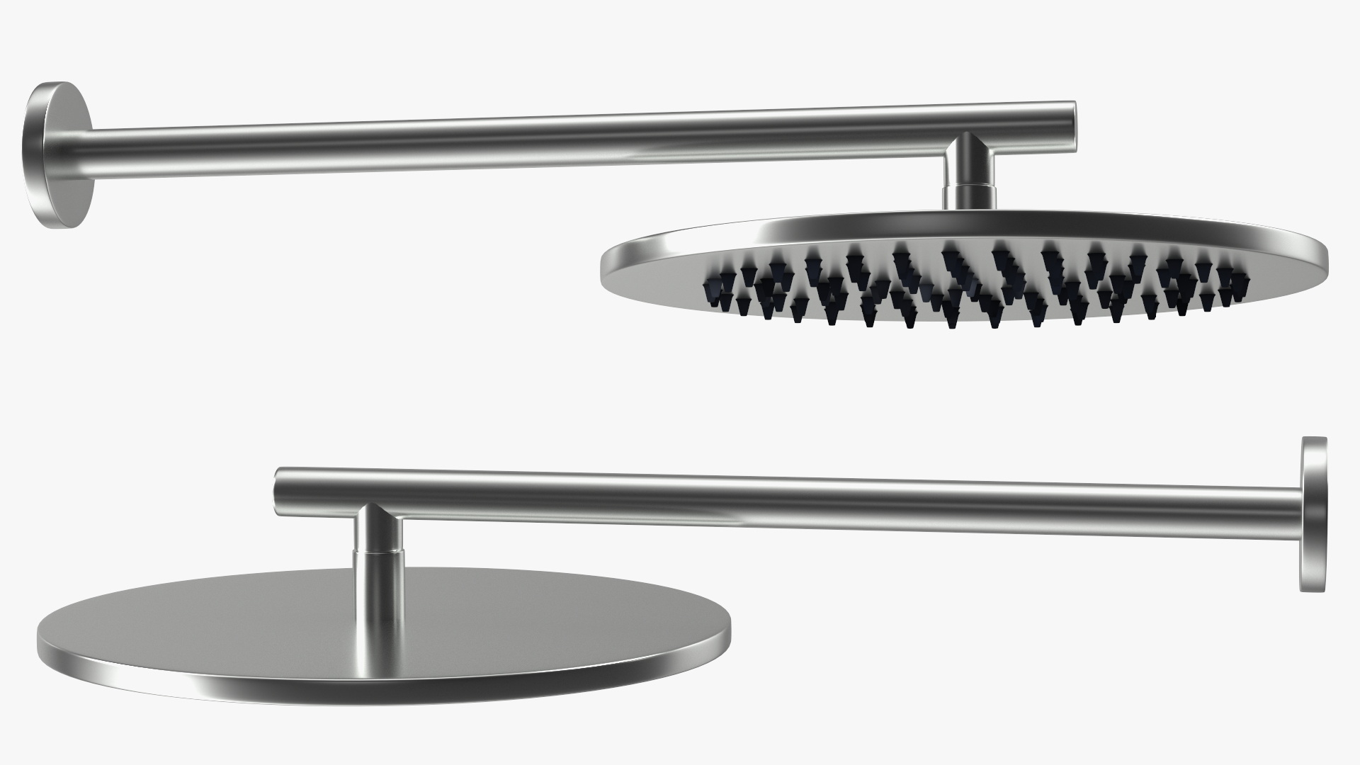 Wall Mount Spray Head with Handheld Shower Silver 3D model