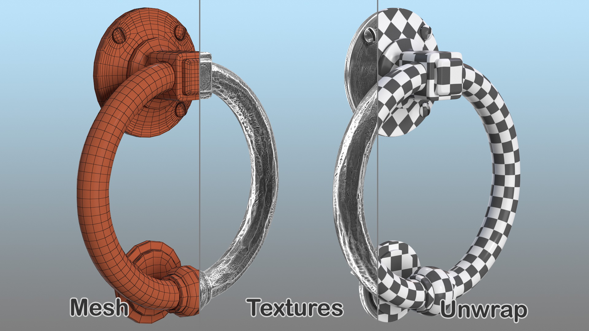 Vintage Ring Shaped Door Knocker 3D