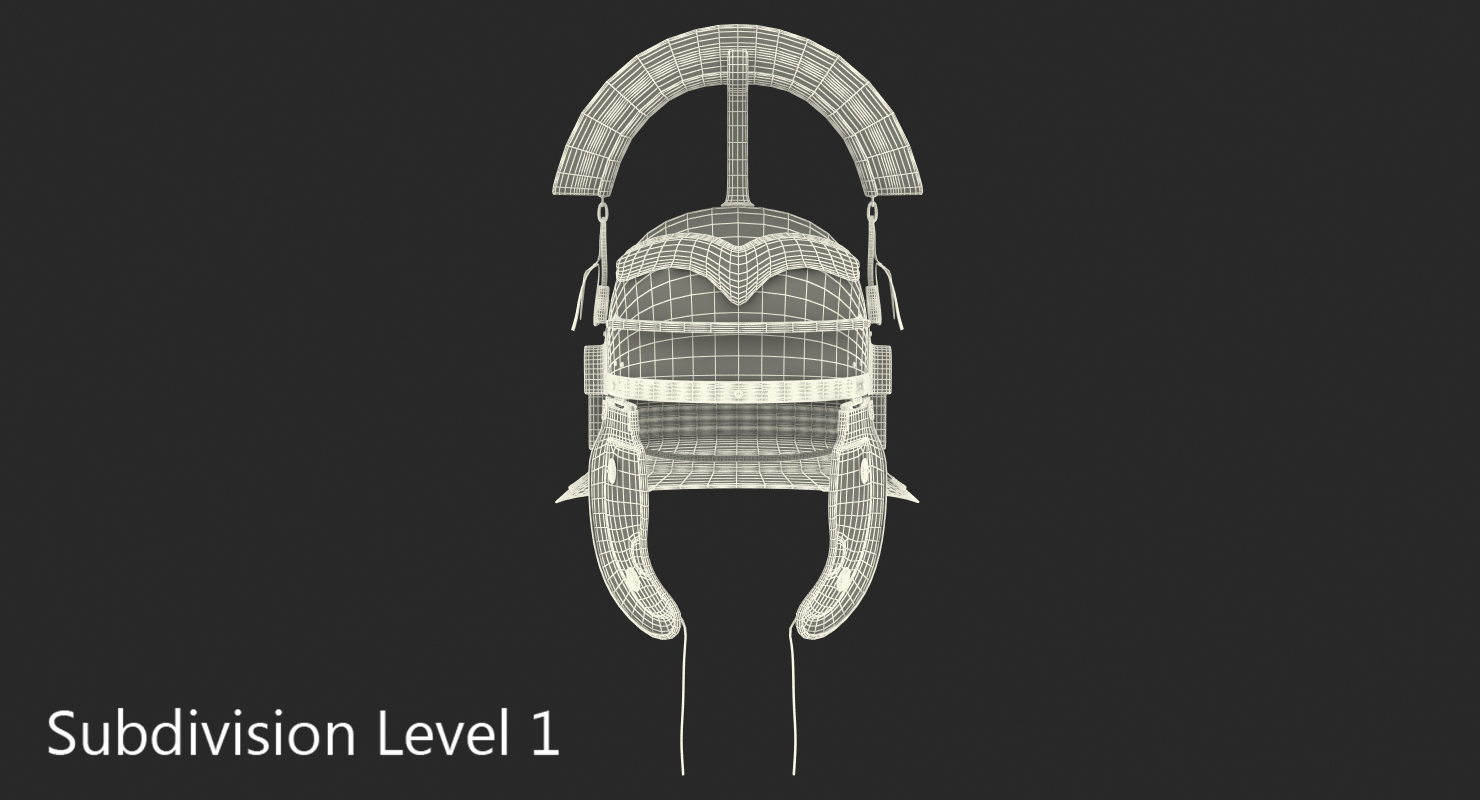 Roman Helmet with Red Crest 3D