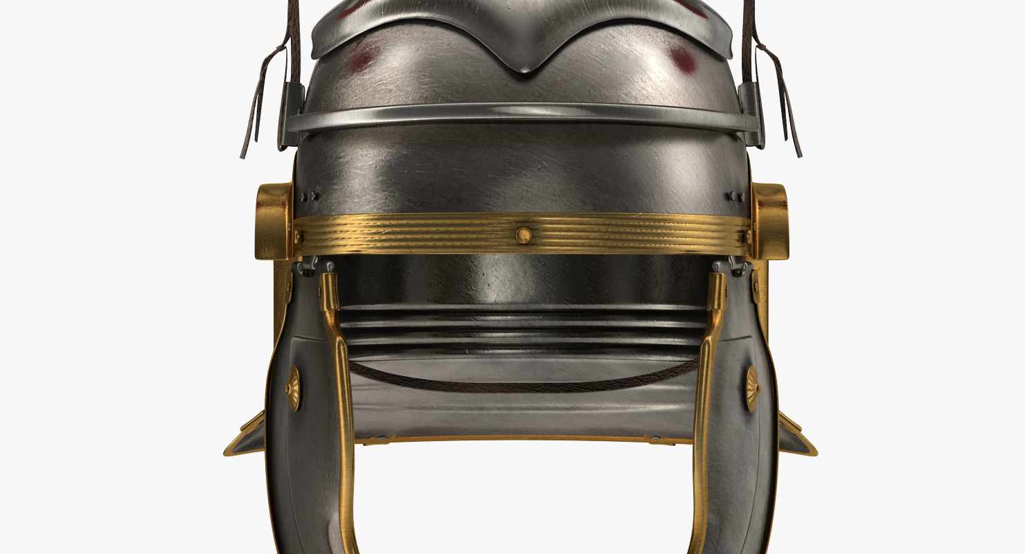 Roman Helmet with Red Crest 3D