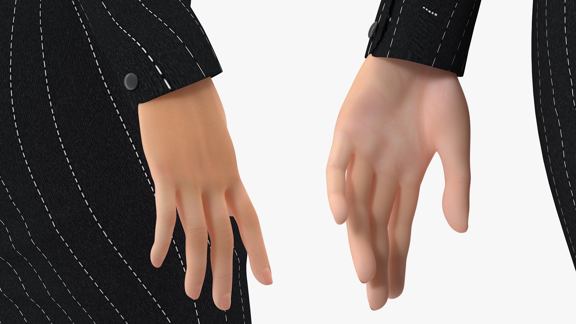 3D model Cartoon Young Girl Office Clothes Rigged