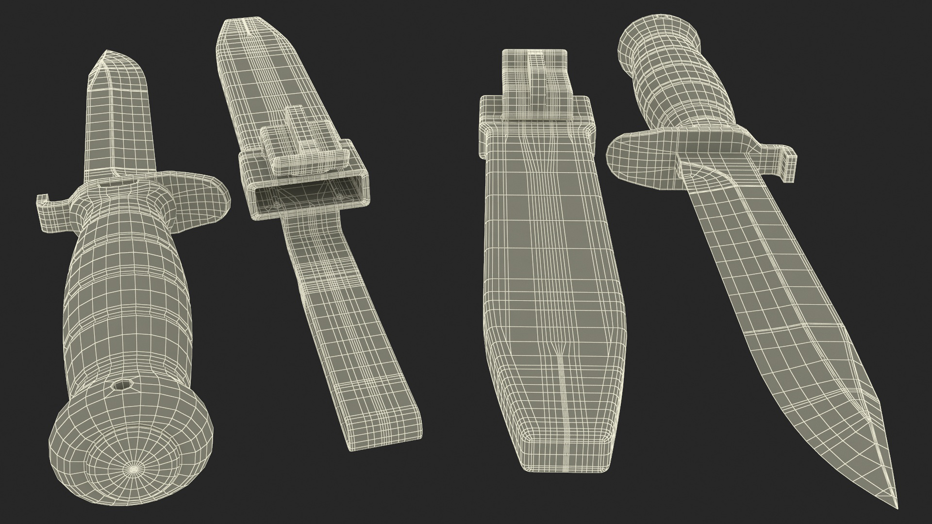 3D model Glock Combat Knife Desert Sand