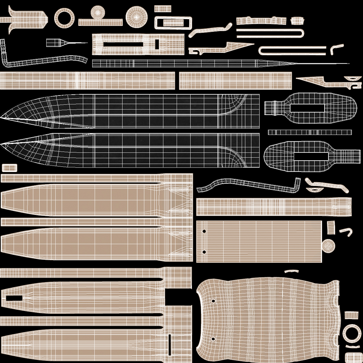3D model Glock Combat Knife Desert Sand