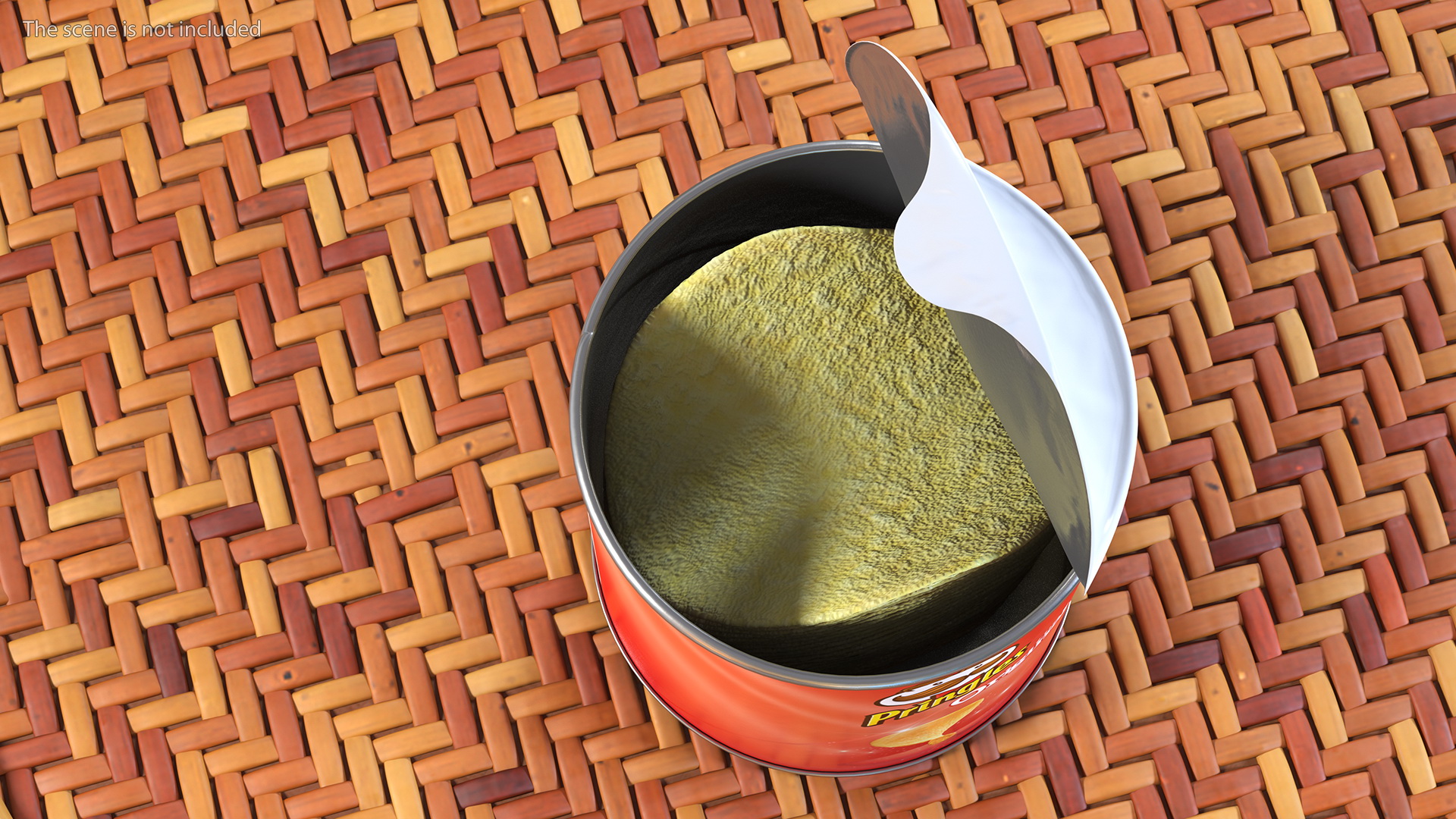 3D model Open Pringles Original Potato Chips Small Can