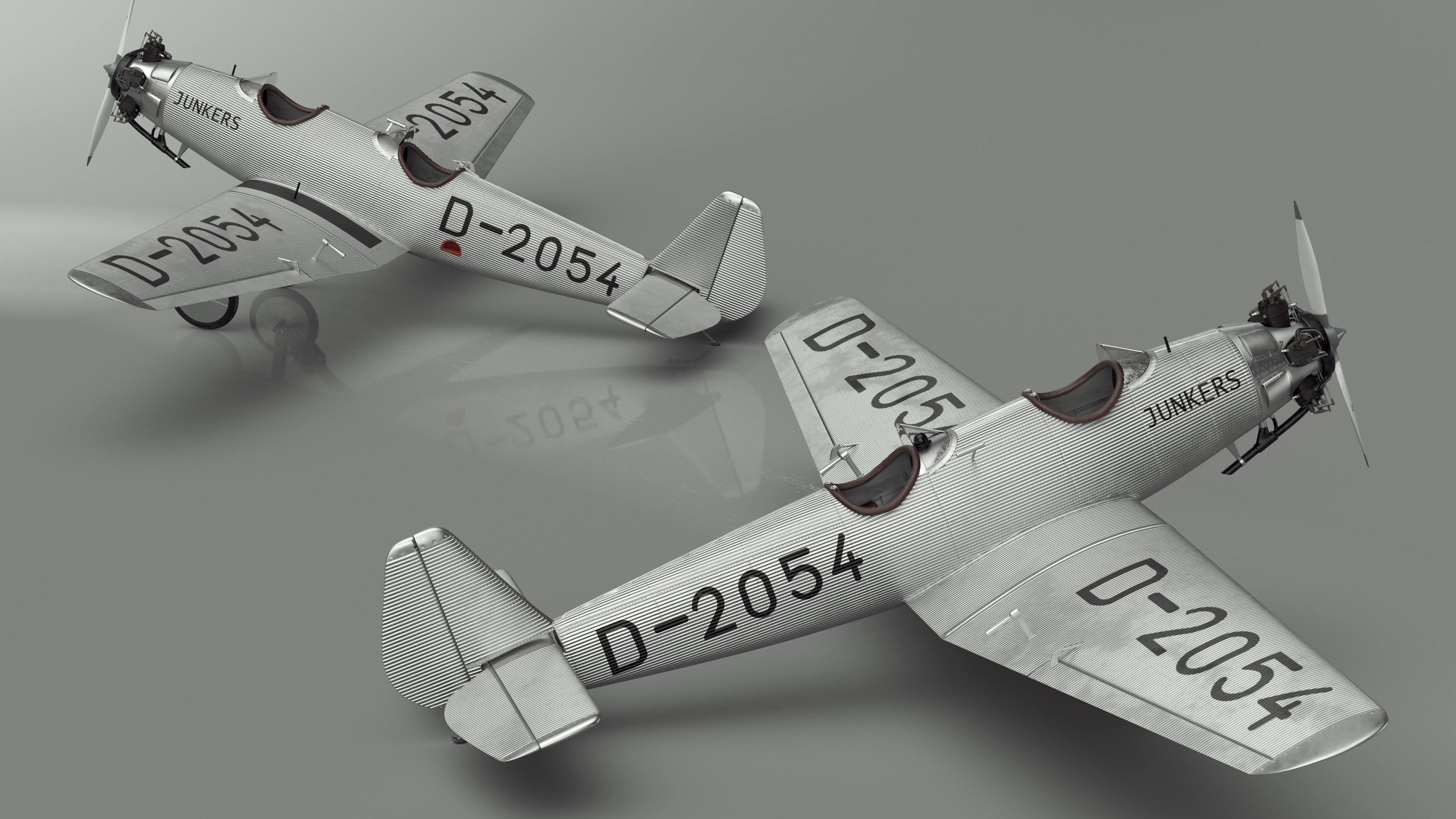 3D model Junkers A50 Junior Airplane Replica