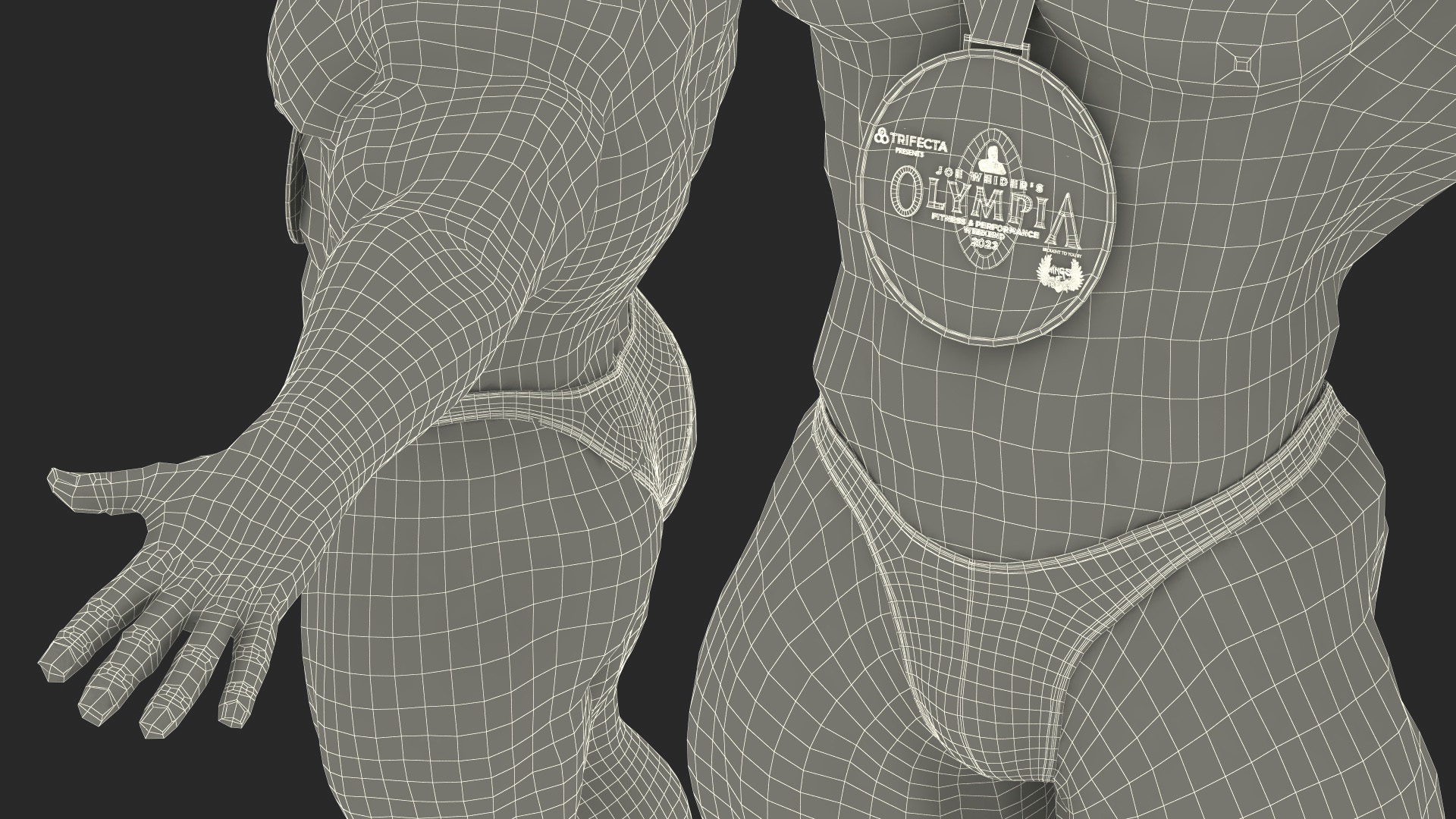Champion Afro American Bodybuilder Man Rigged for Maya 3D model