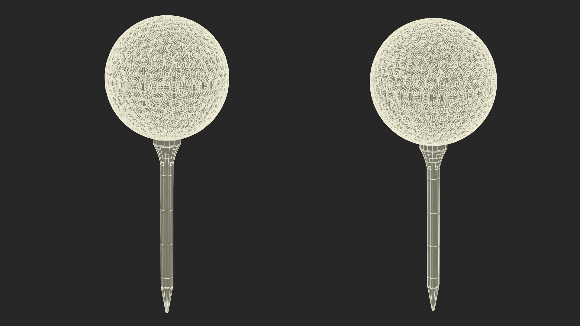 3D Golf Ball Resting on a Tee