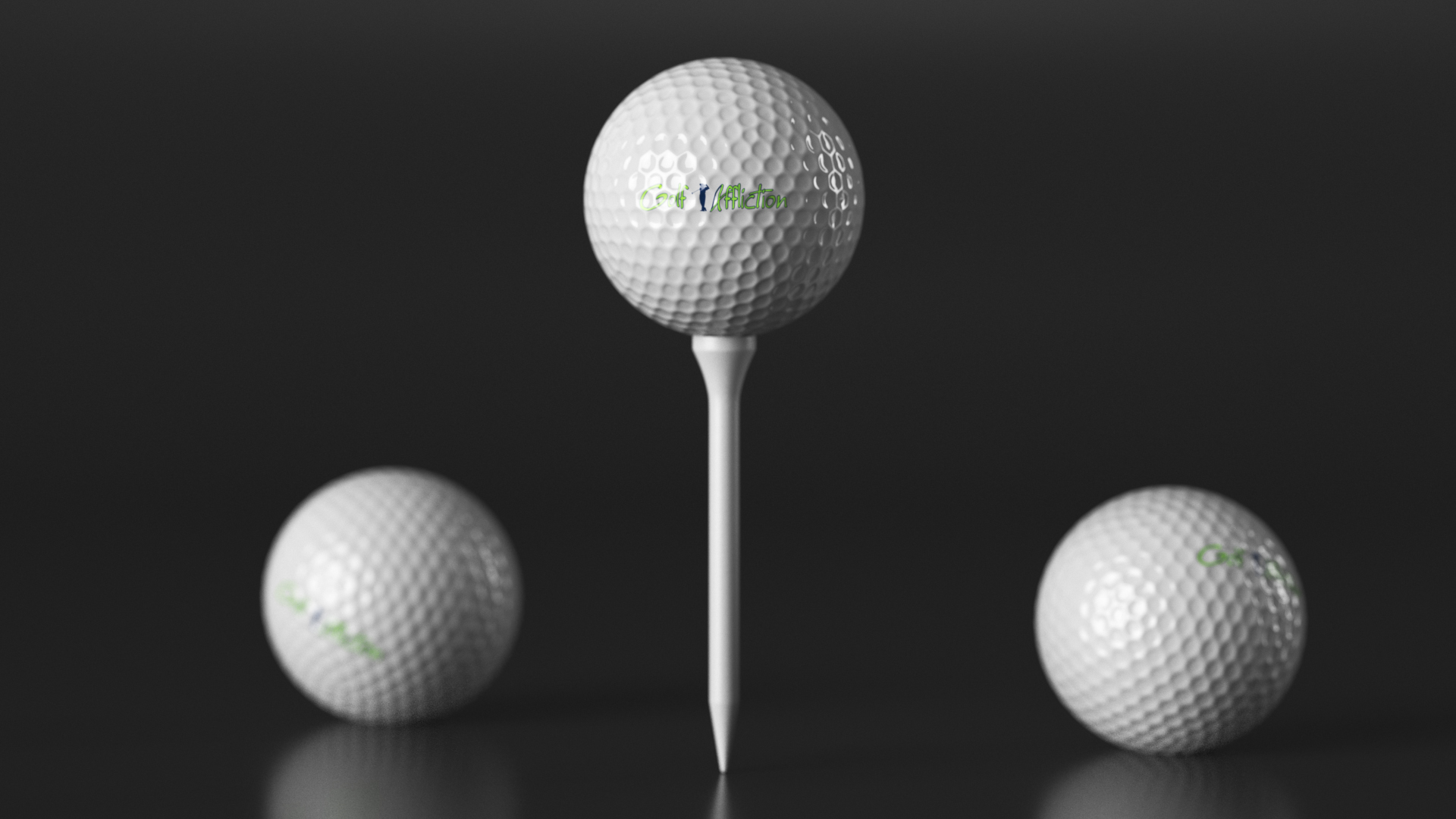 3D Golf Ball Resting on a Tee