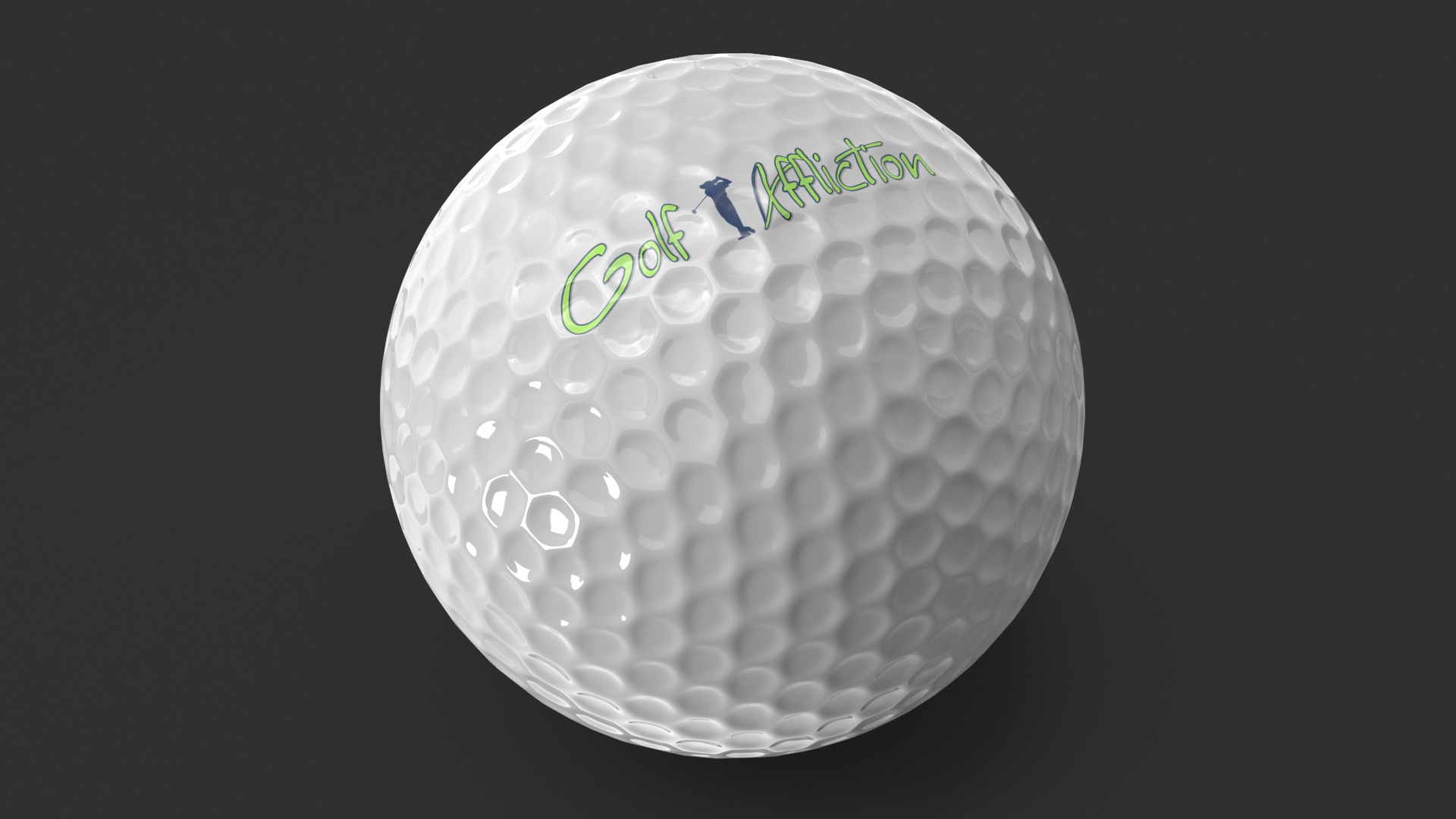 3D Golf Ball Resting on a Tee