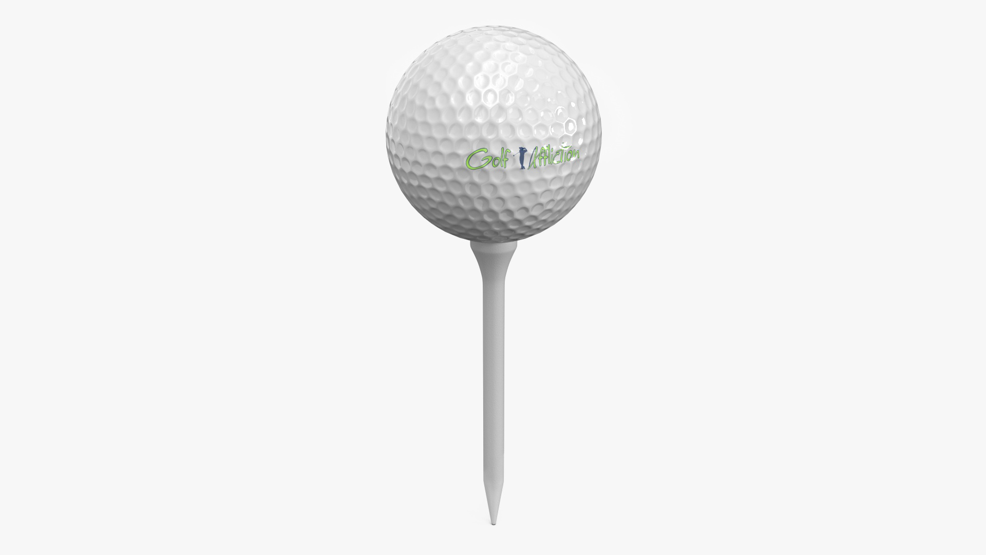3D Golf Ball Resting on a Tee