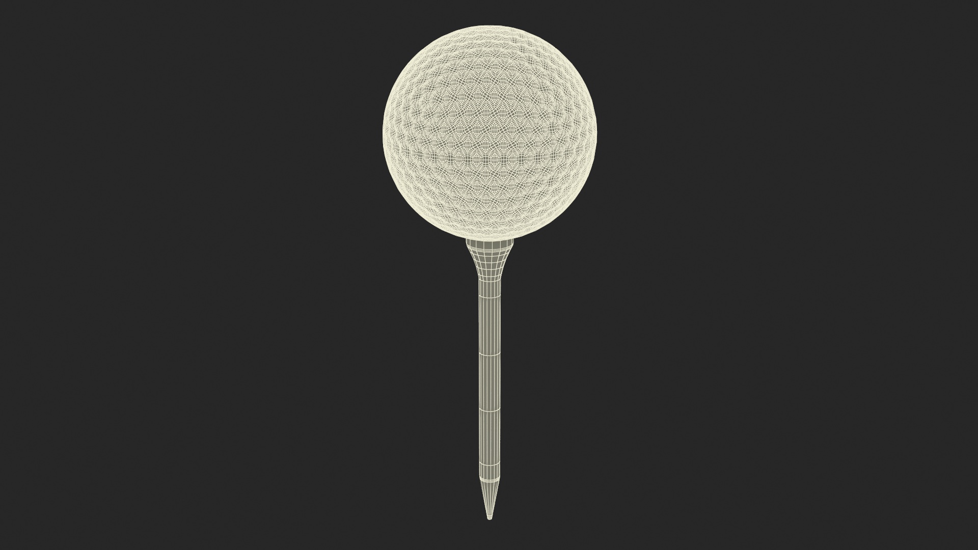 3D Golf Ball Resting on a Tee